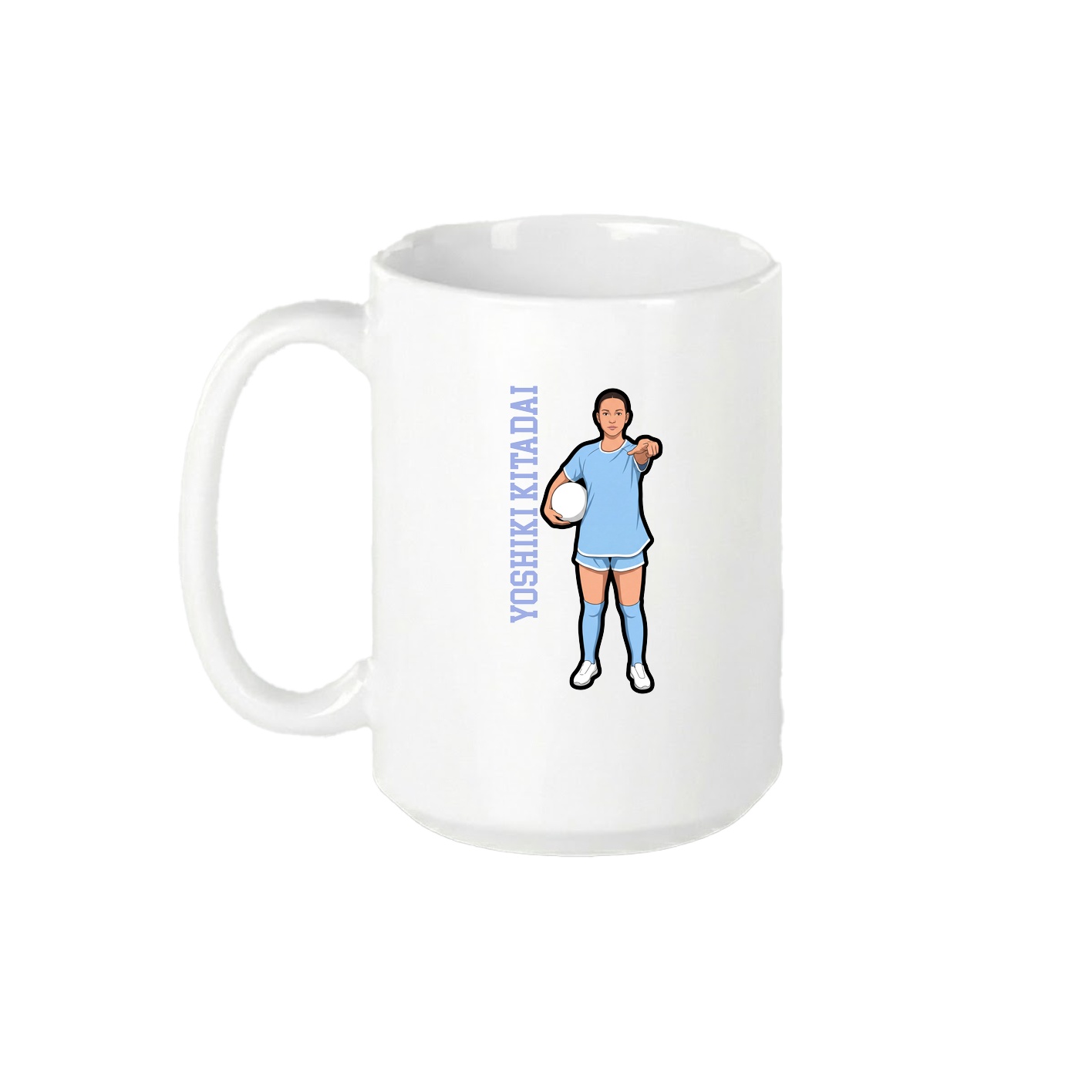 15oz Coffee Mug — Name Vertical in White