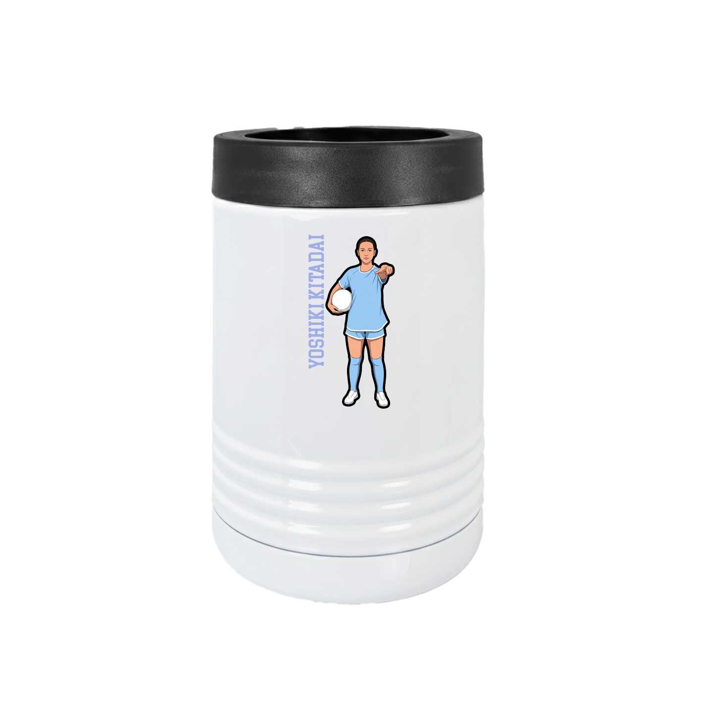 Beverage Holder — Name Vertical in White