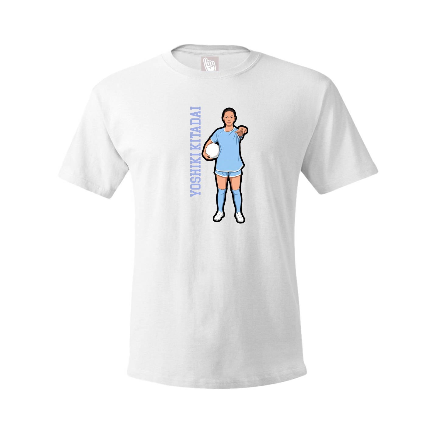 Youth Tee — Name Vertical in White