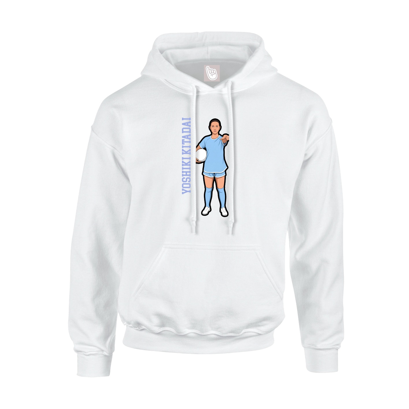 Youth Hoodie — Name Vertical in White