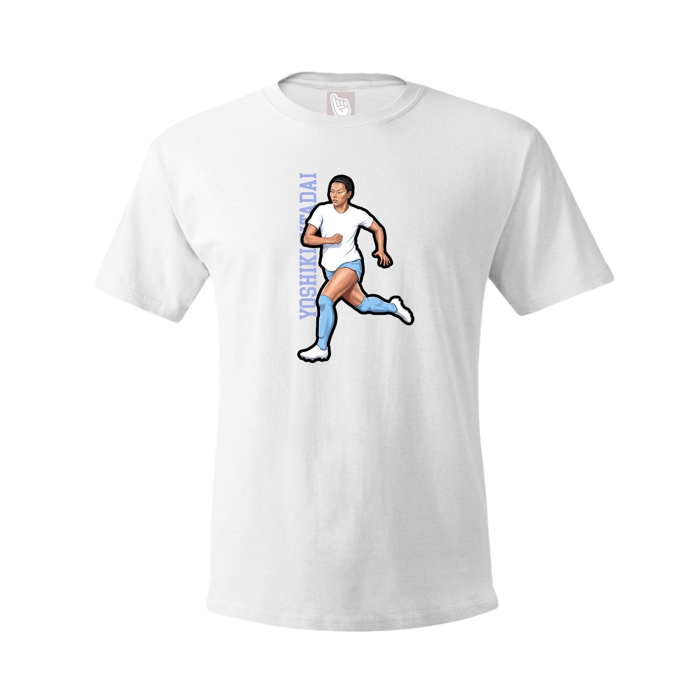 Youth Tee — Name Vertical in White