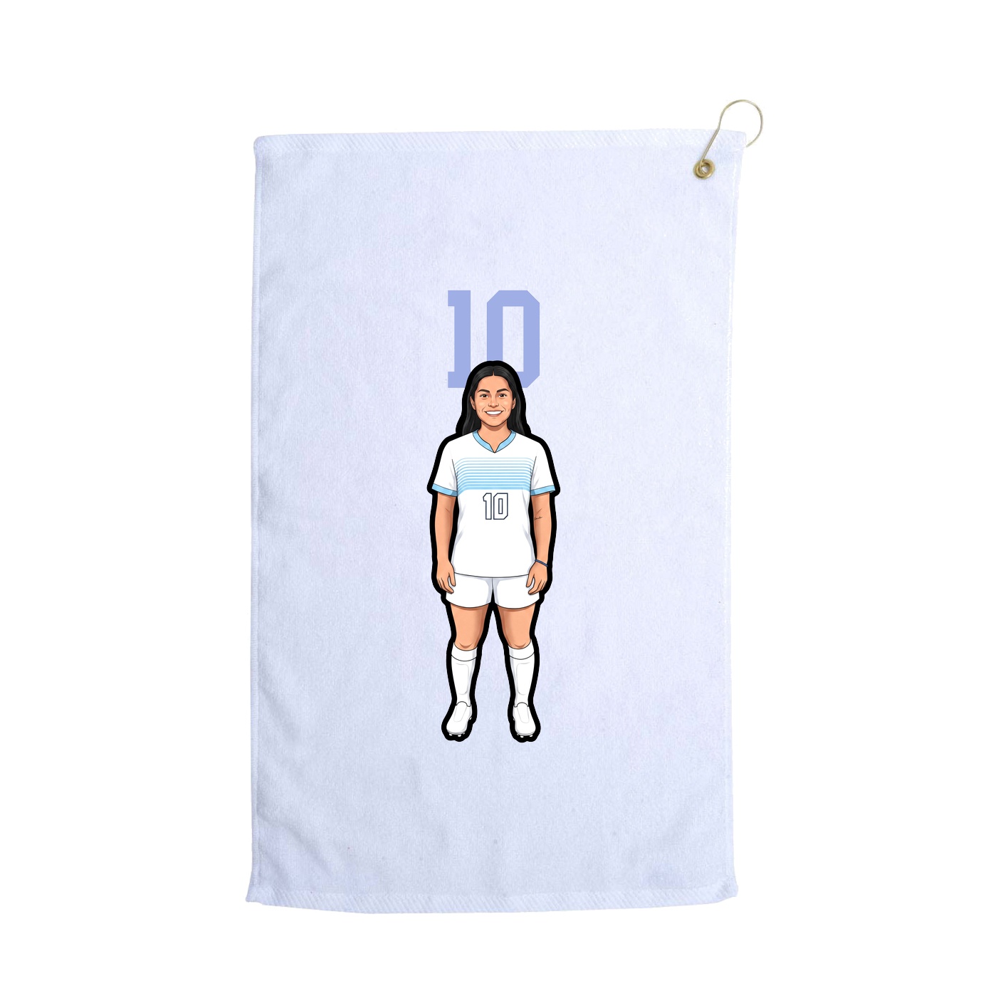 Golf Towel — Number Top in White