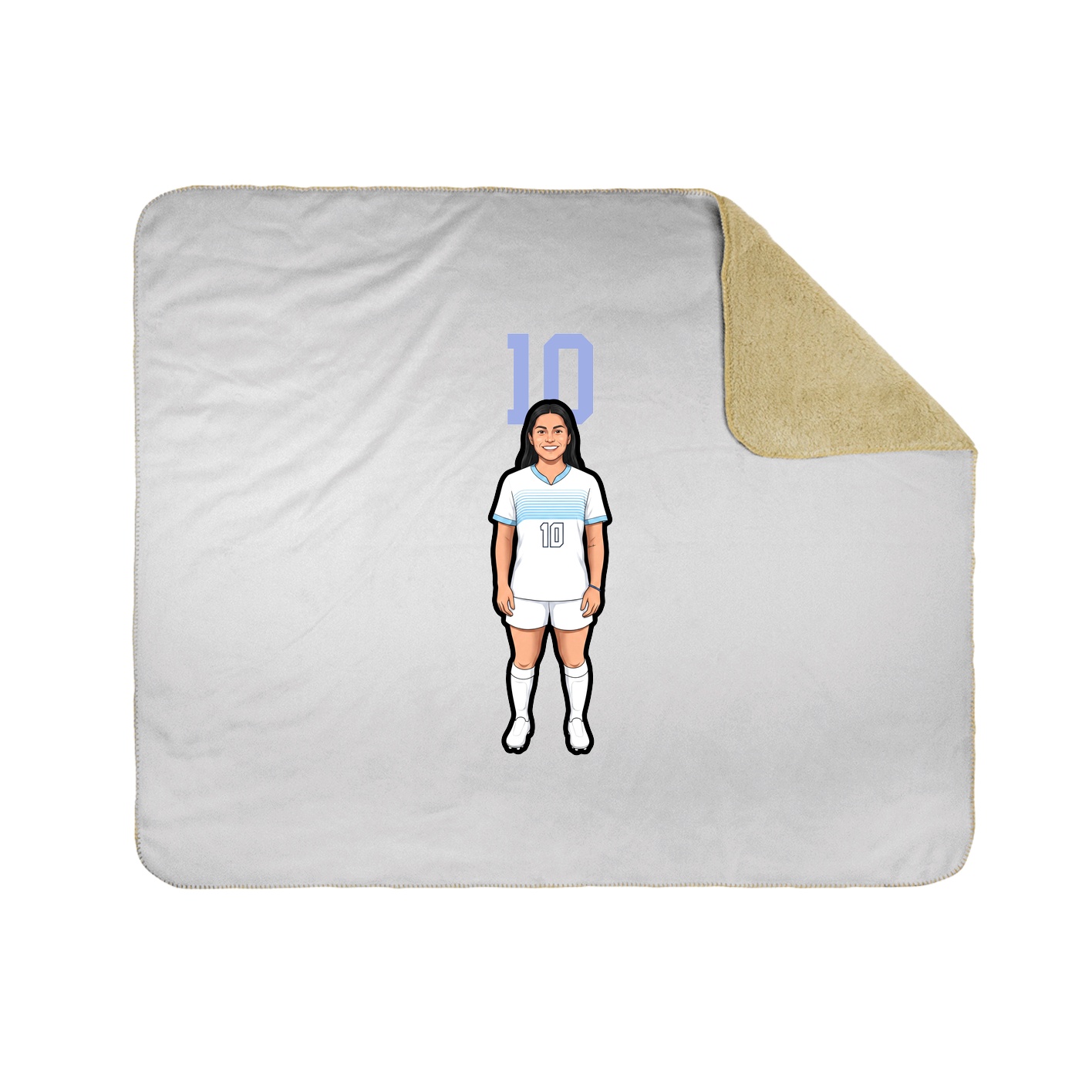Throw Blanket — Number Top in White