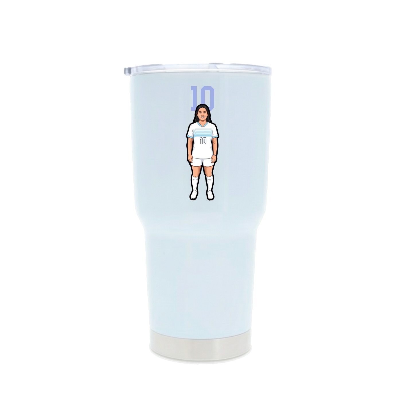 30oz Stainless Steel Tumbler — Number Top in White