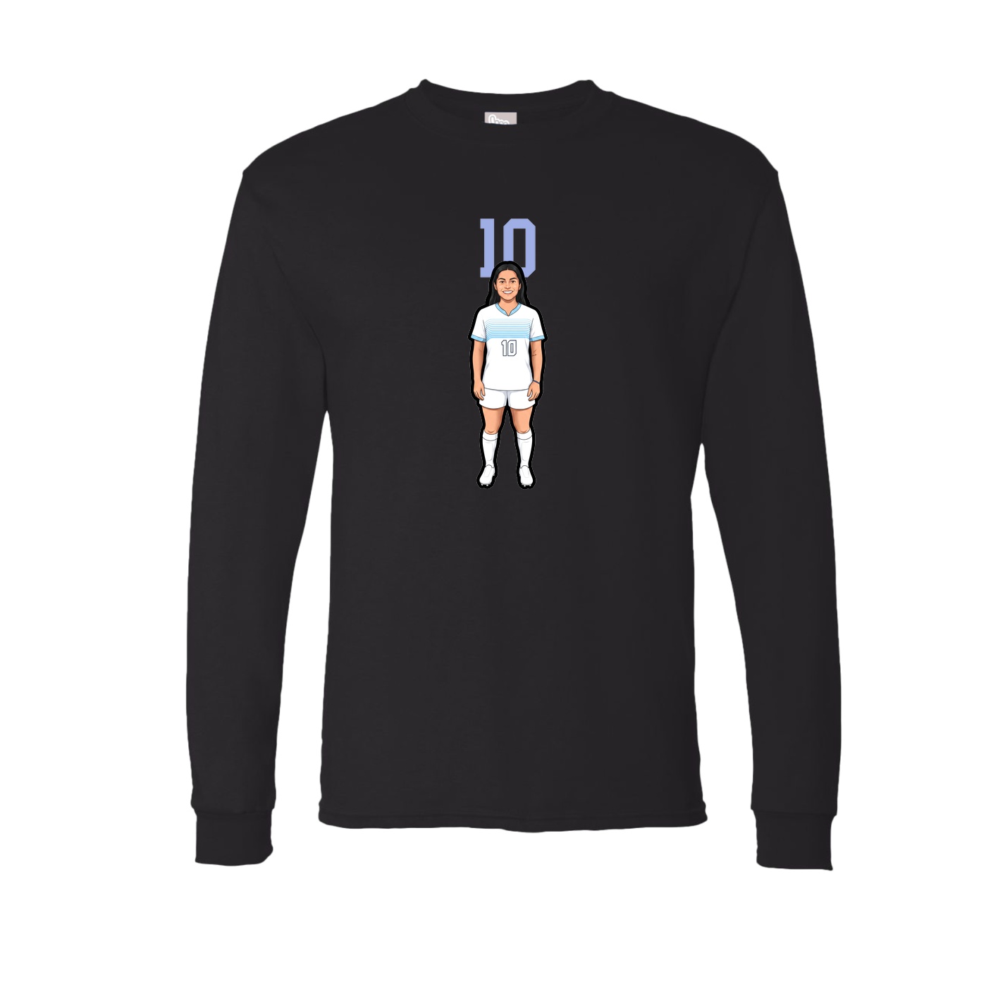 Long Sleeve Tee — Number Top in Black
