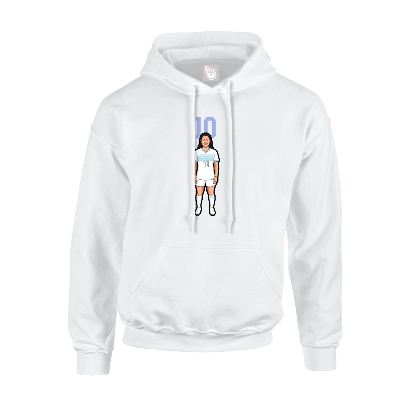 Youth Hoodie — Number Top in White
