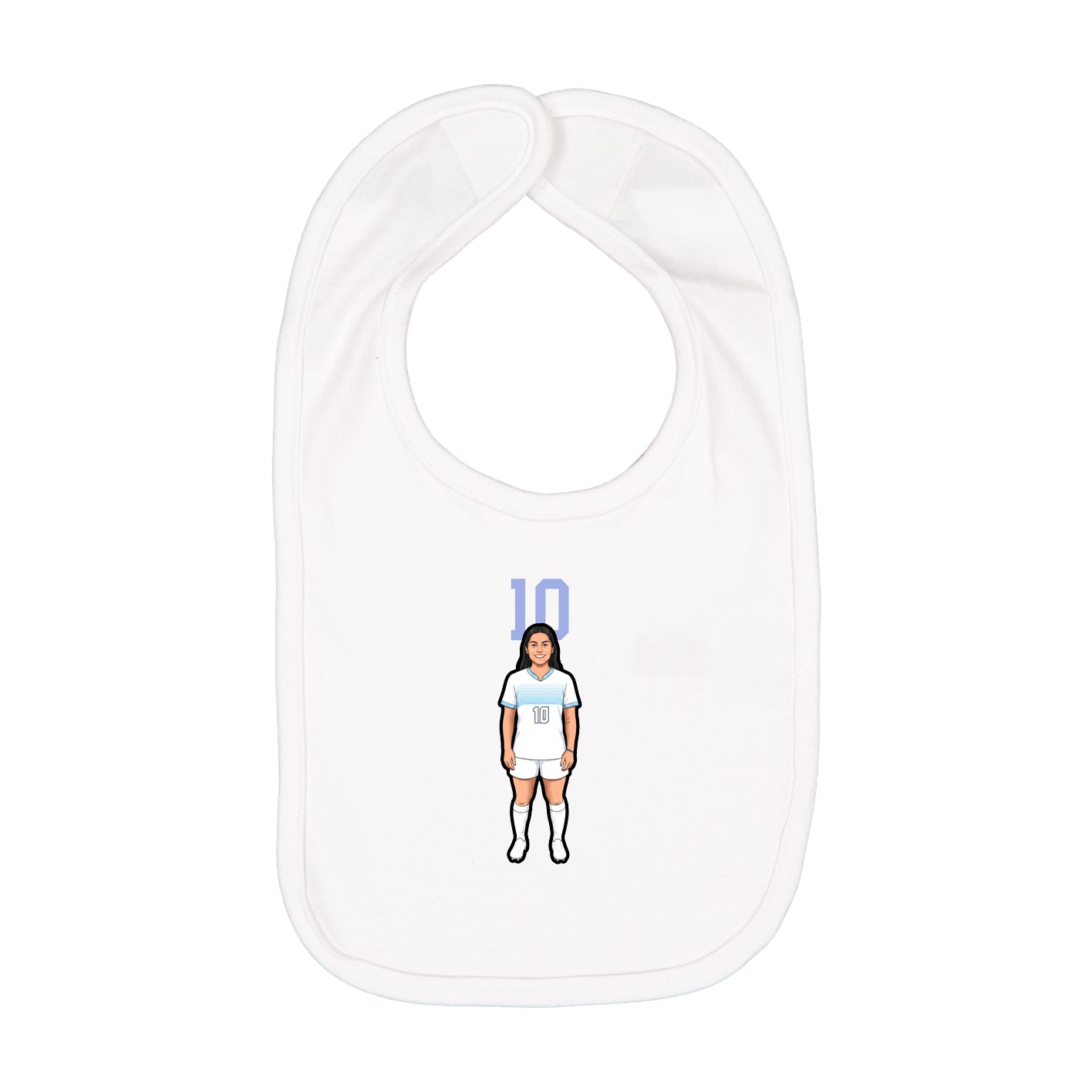 Infant Bib — Number Top in White