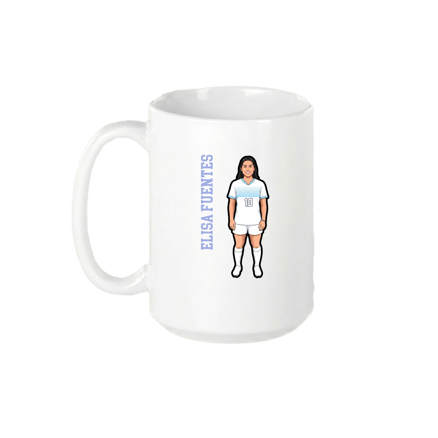 15oz Coffee Mug — Name Vertical in White