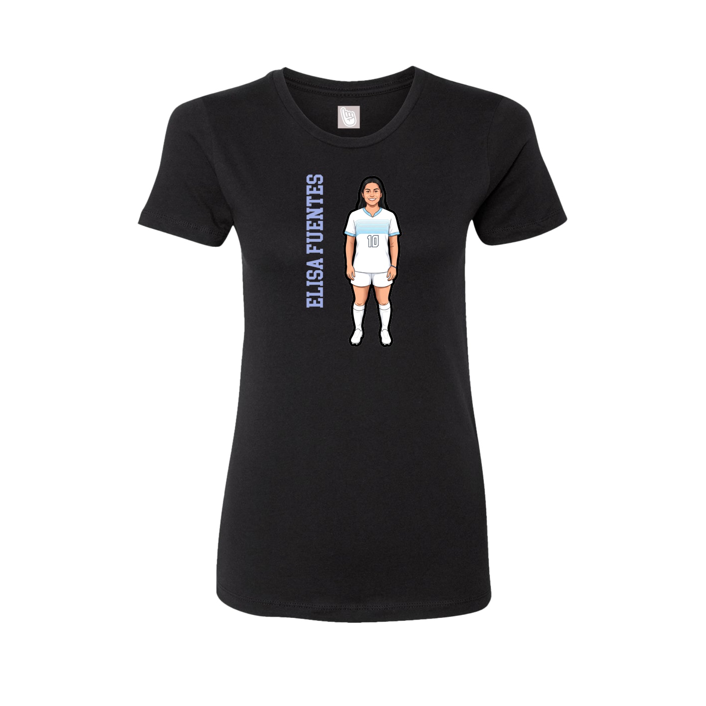 Womens Tee — Name Vertical in Black
