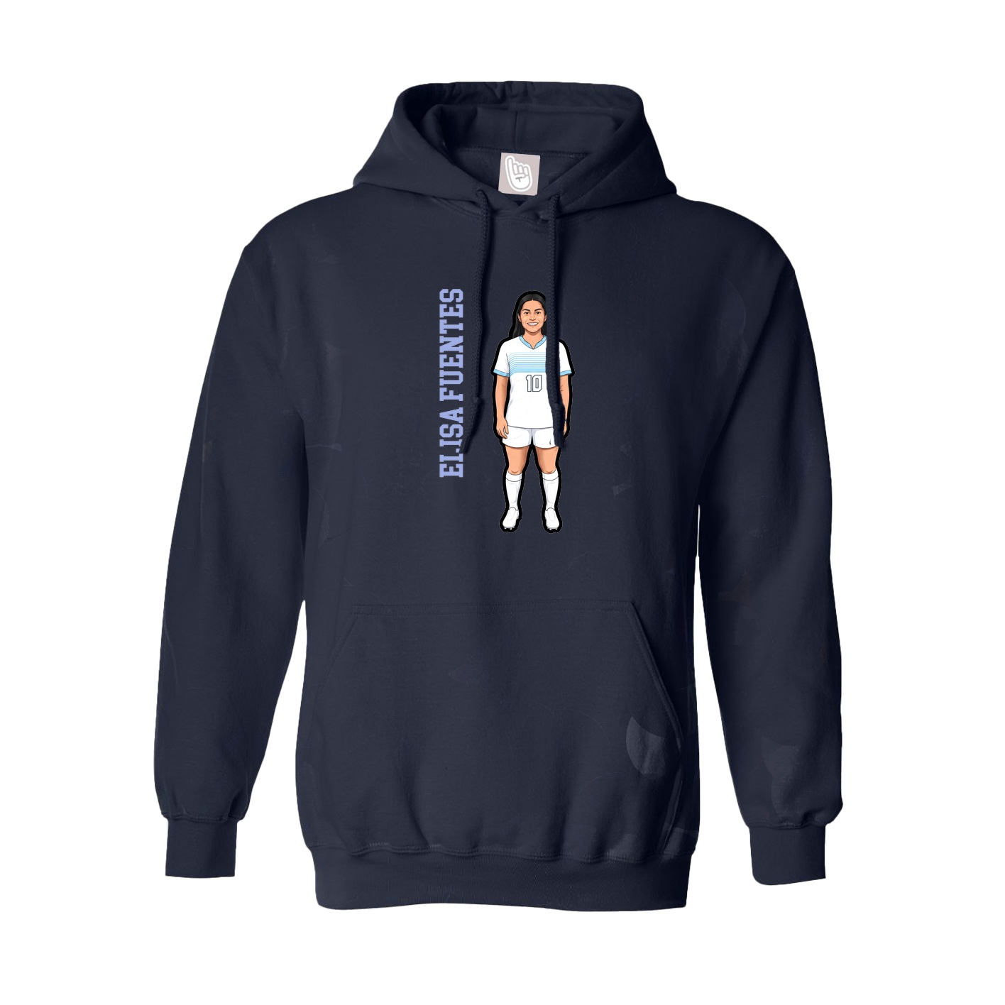 Youth Hoodie — Name Vertical in Navy