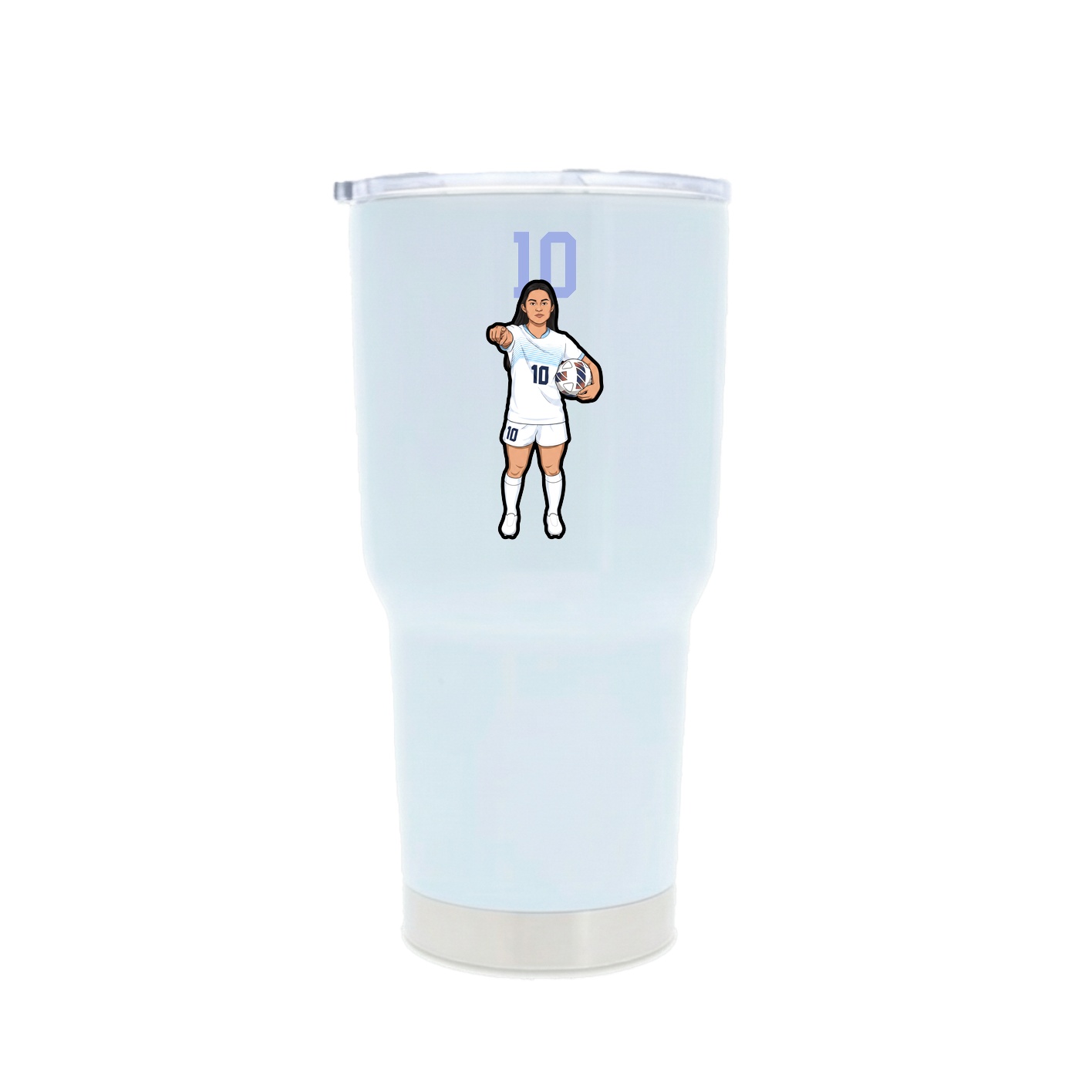 30oz Stainless Steel Tumbler — Number Top in White