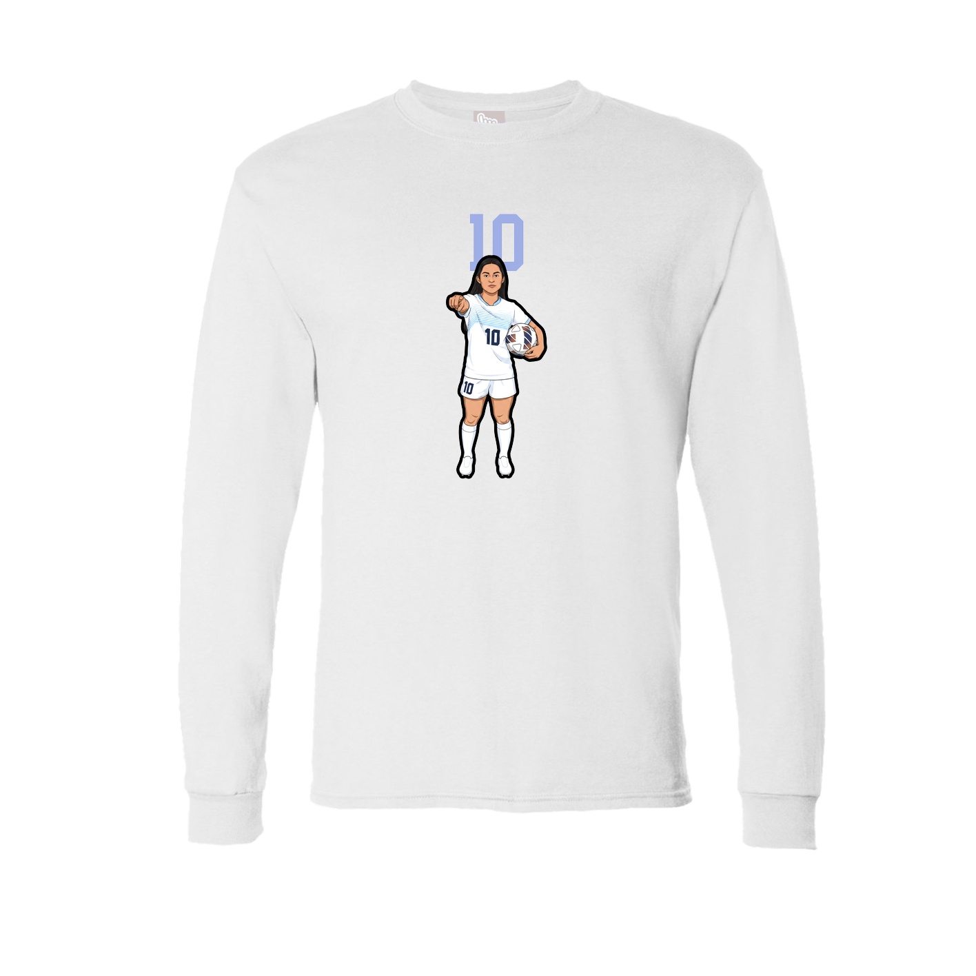 Long Sleeve Tee — Number Top in White