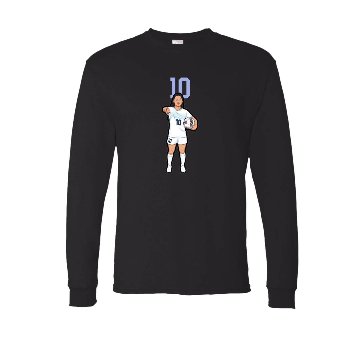 Long Sleeve Tee — Number Top in Black
