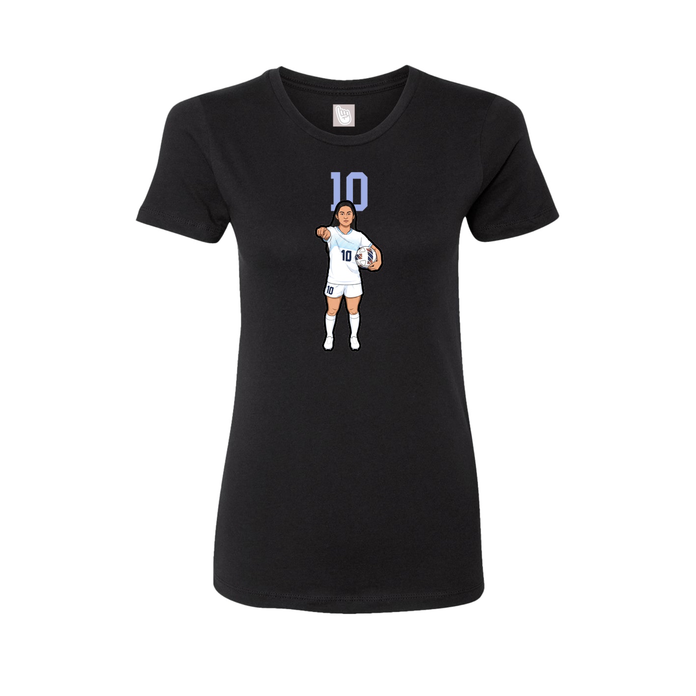 Fitted Women's Tee — Number Top in Black