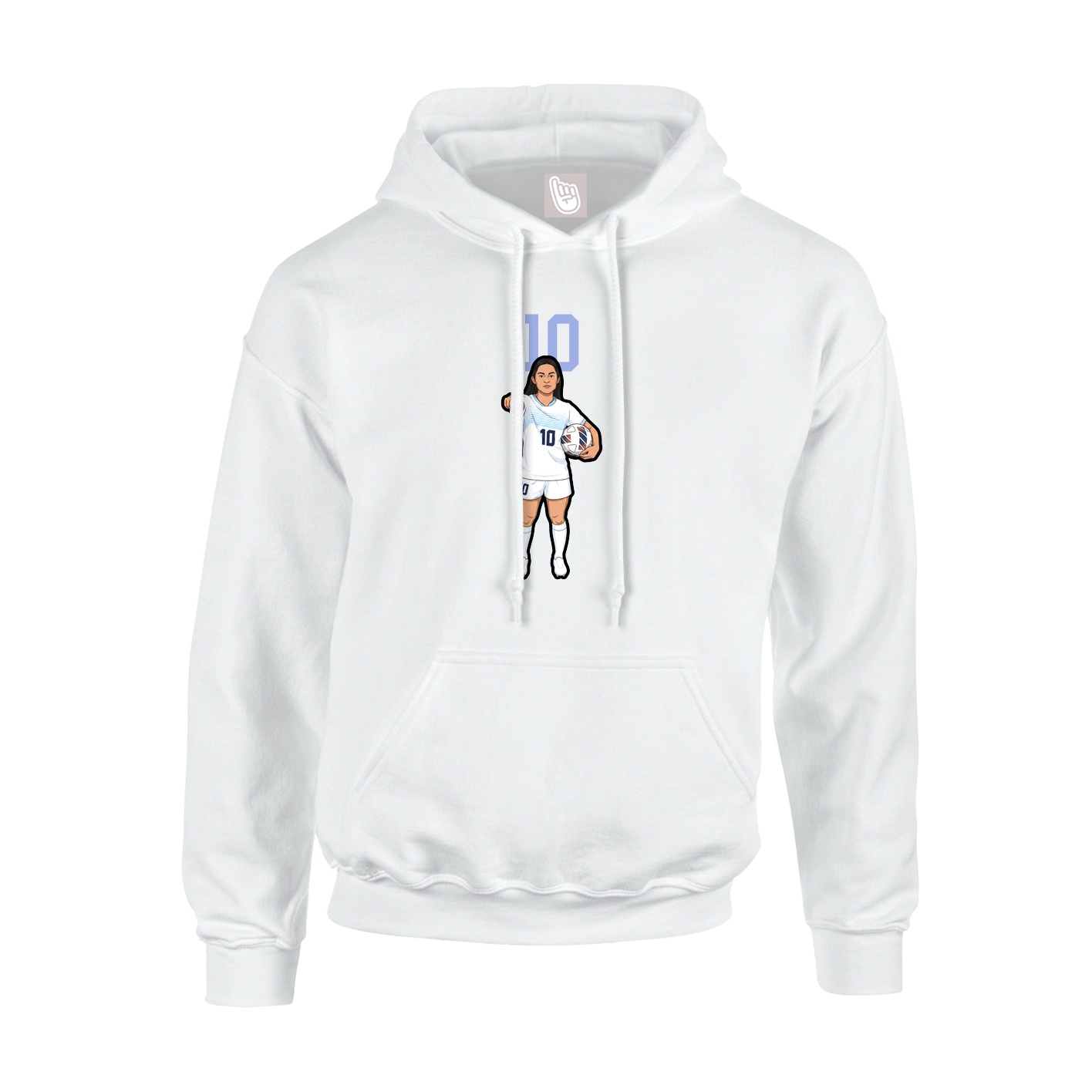 Hoodie — Number Top in White
