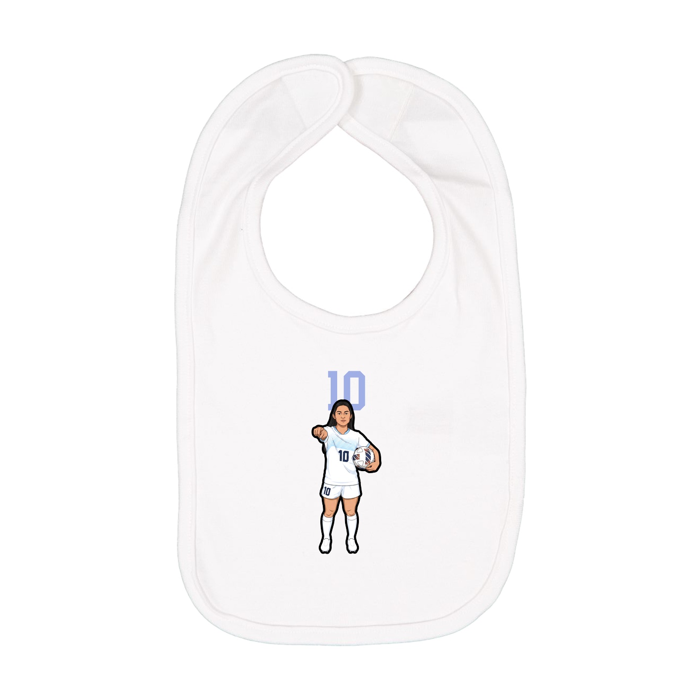 Infant Bib — Number Top in White