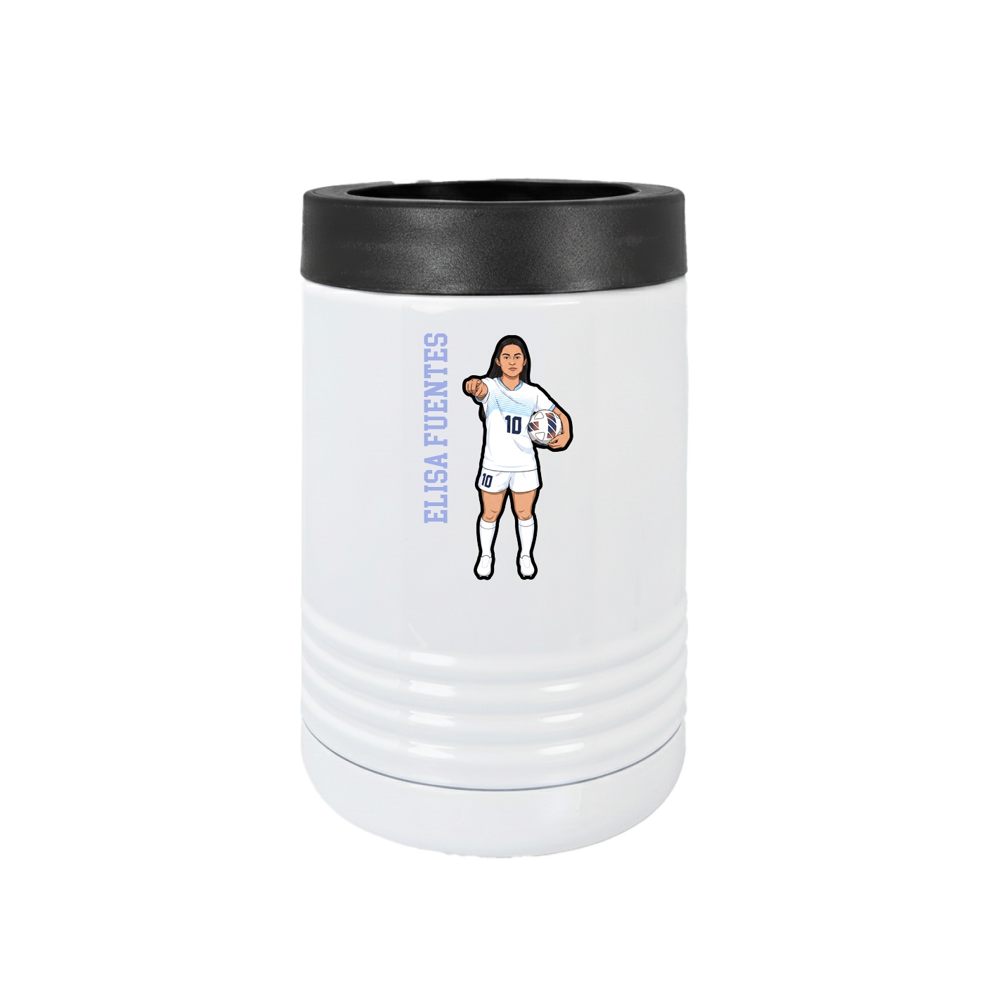 Beverage Holder — Name Vertical in White