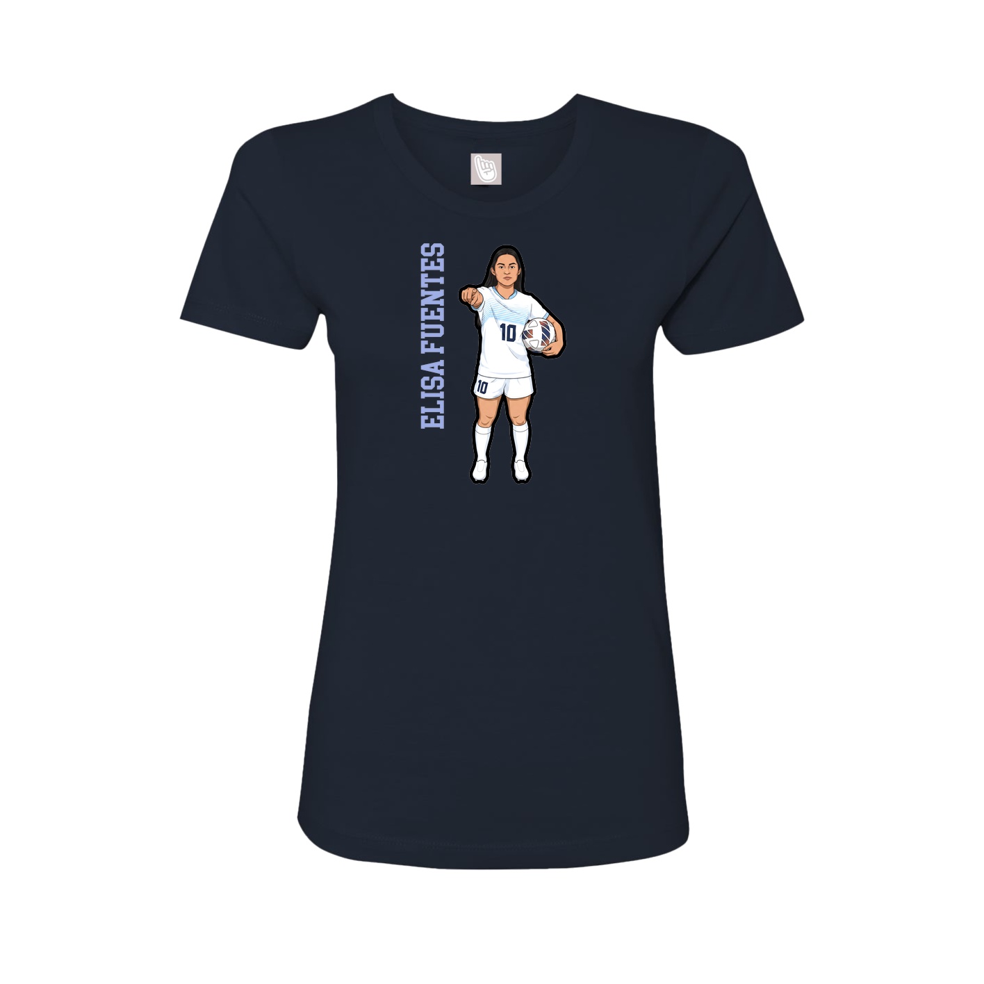 Womens Tee — Name Vertical in Navy