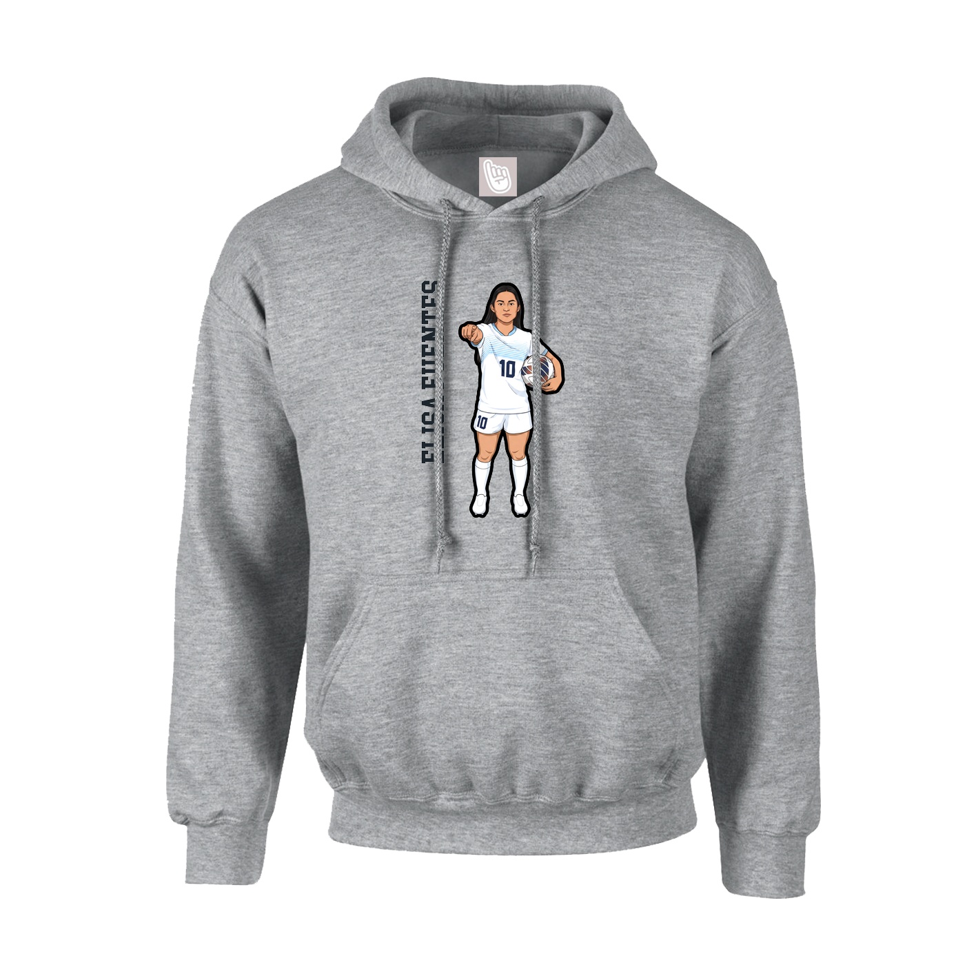 Youth Hoodie — Name Vertical in Grey