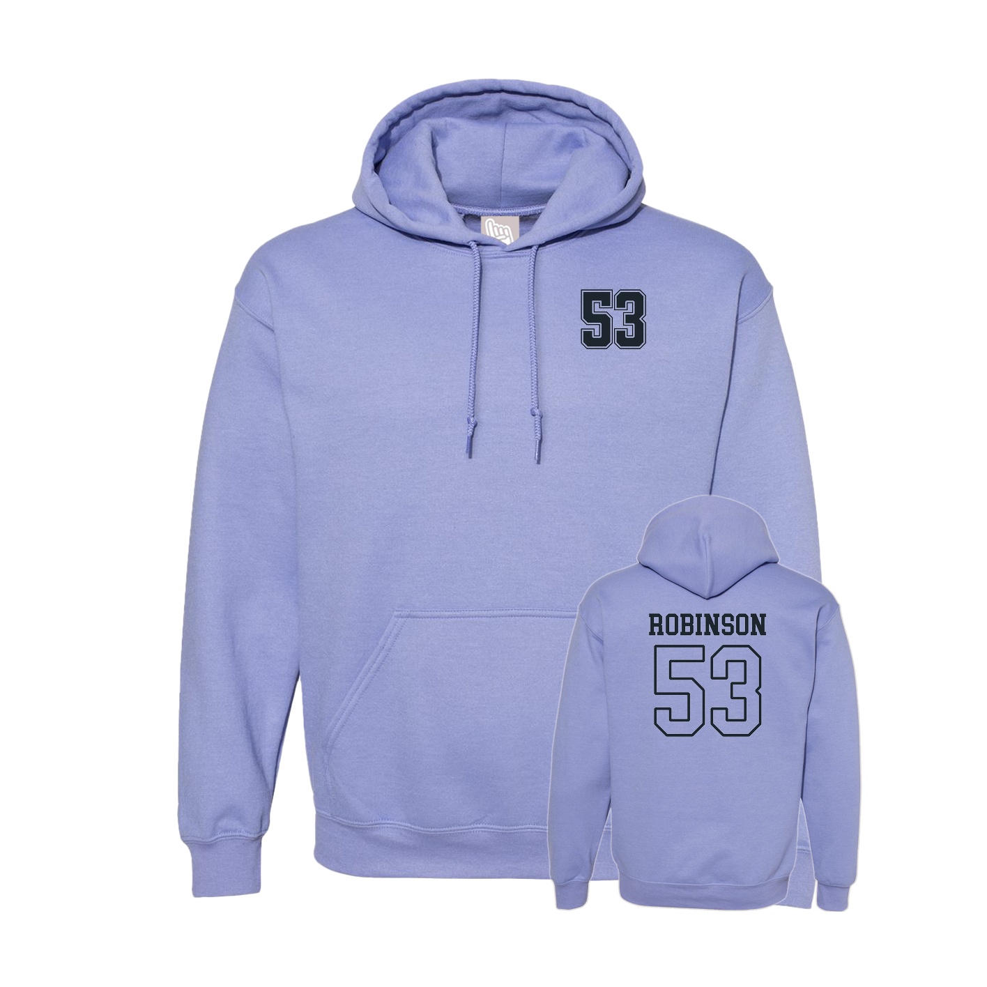 Hoodie — Chest Back in Purple