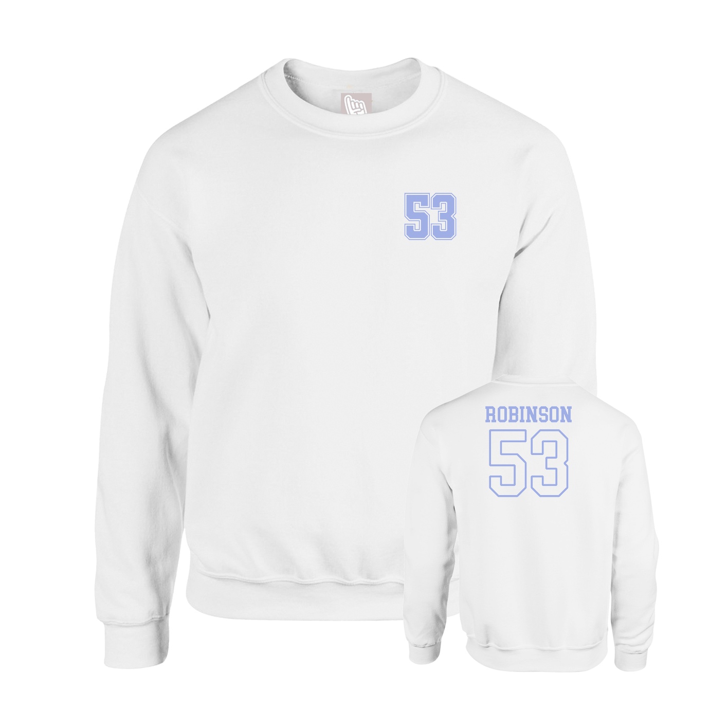 Fleece Crew — Chest Back in White