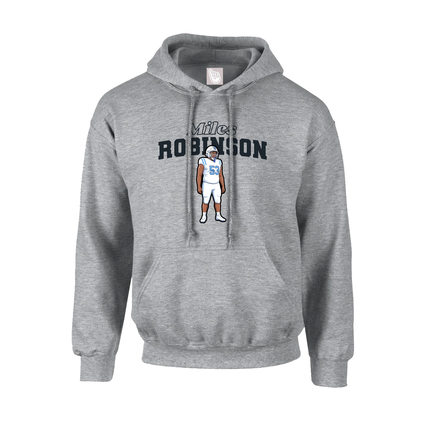 Youth Hoodie — Name Arch in Grey