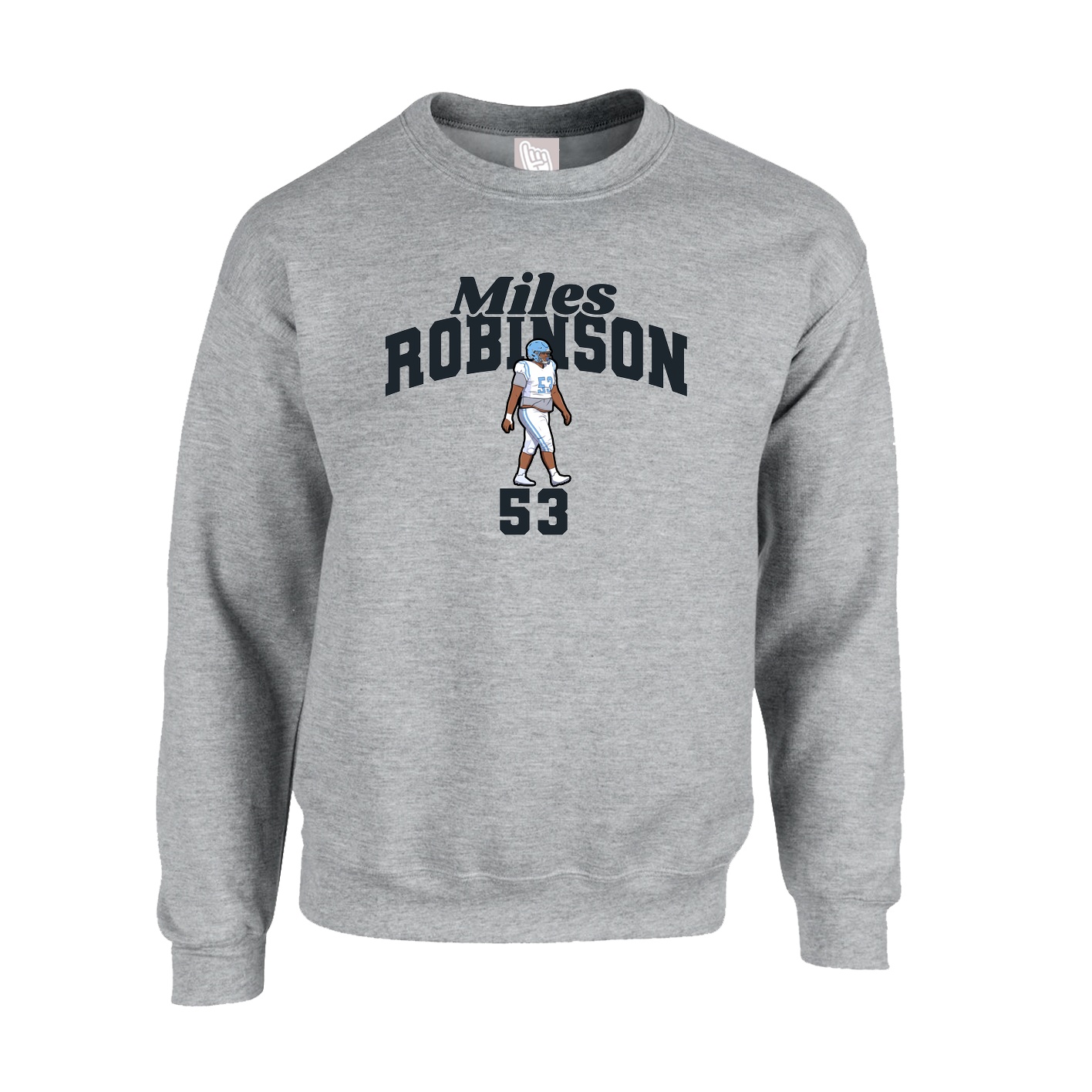 Fleece Crew — Signature Arch in Grey