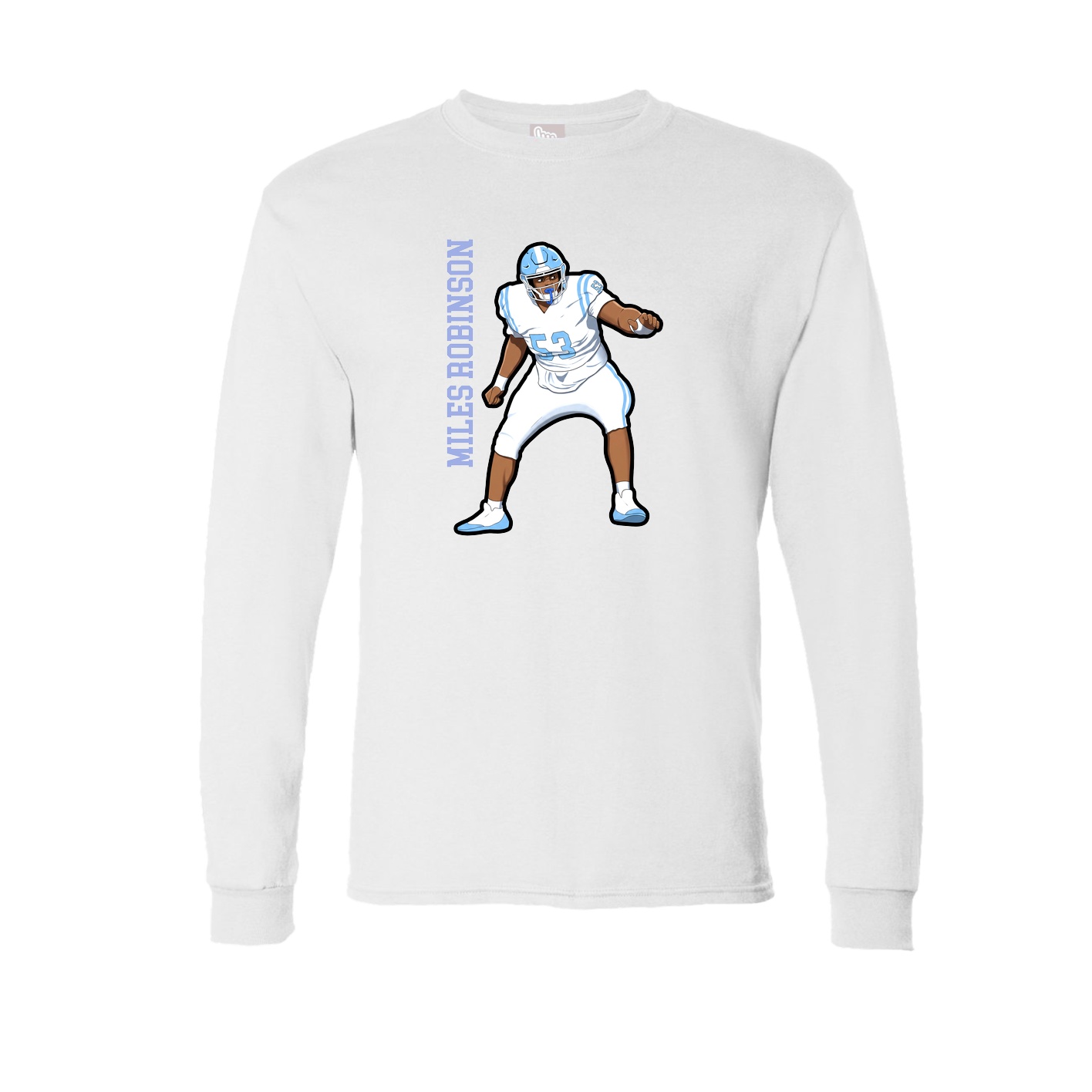 Long Sleeve Tee — Name Vertical in White