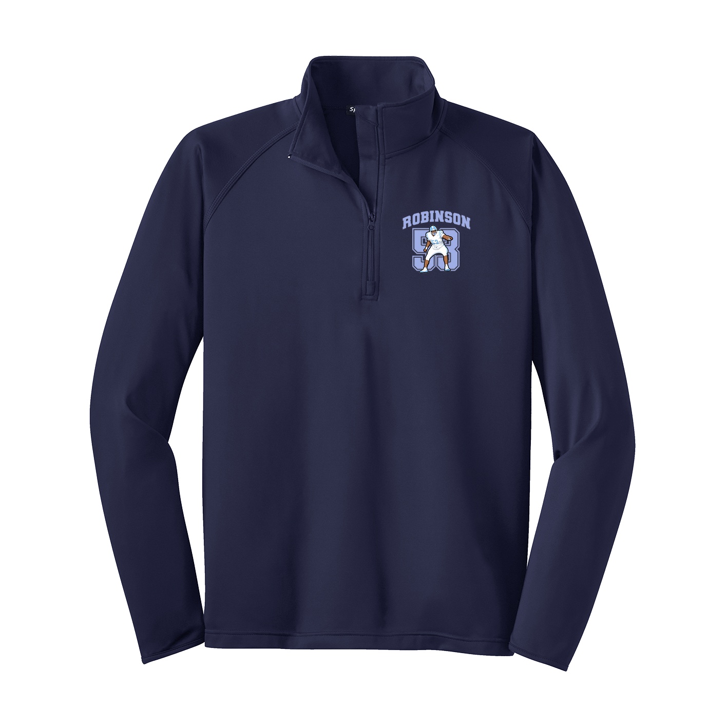 Q-Zip Pullover — Number in Navy