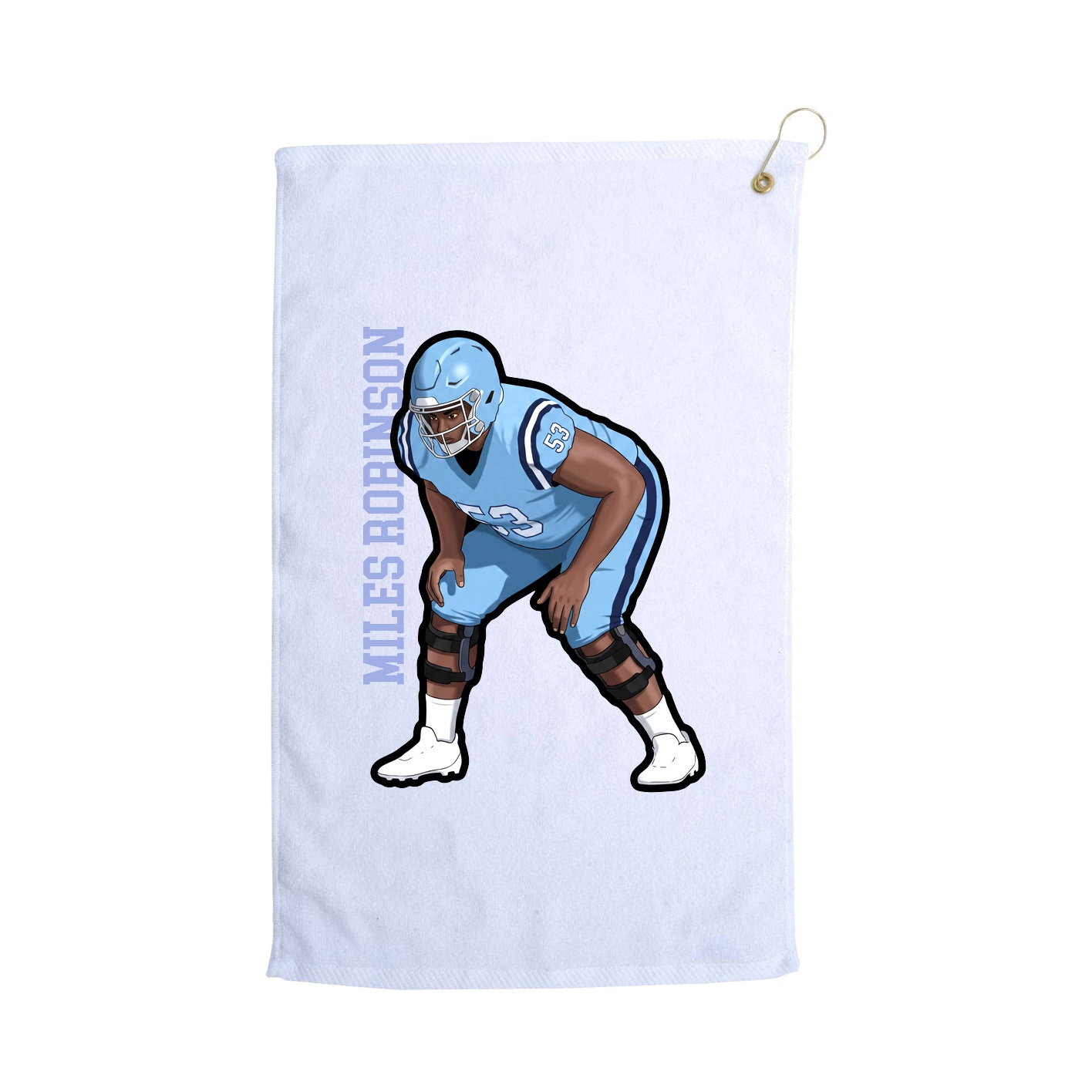 Golf Towel — Name Vertical in White