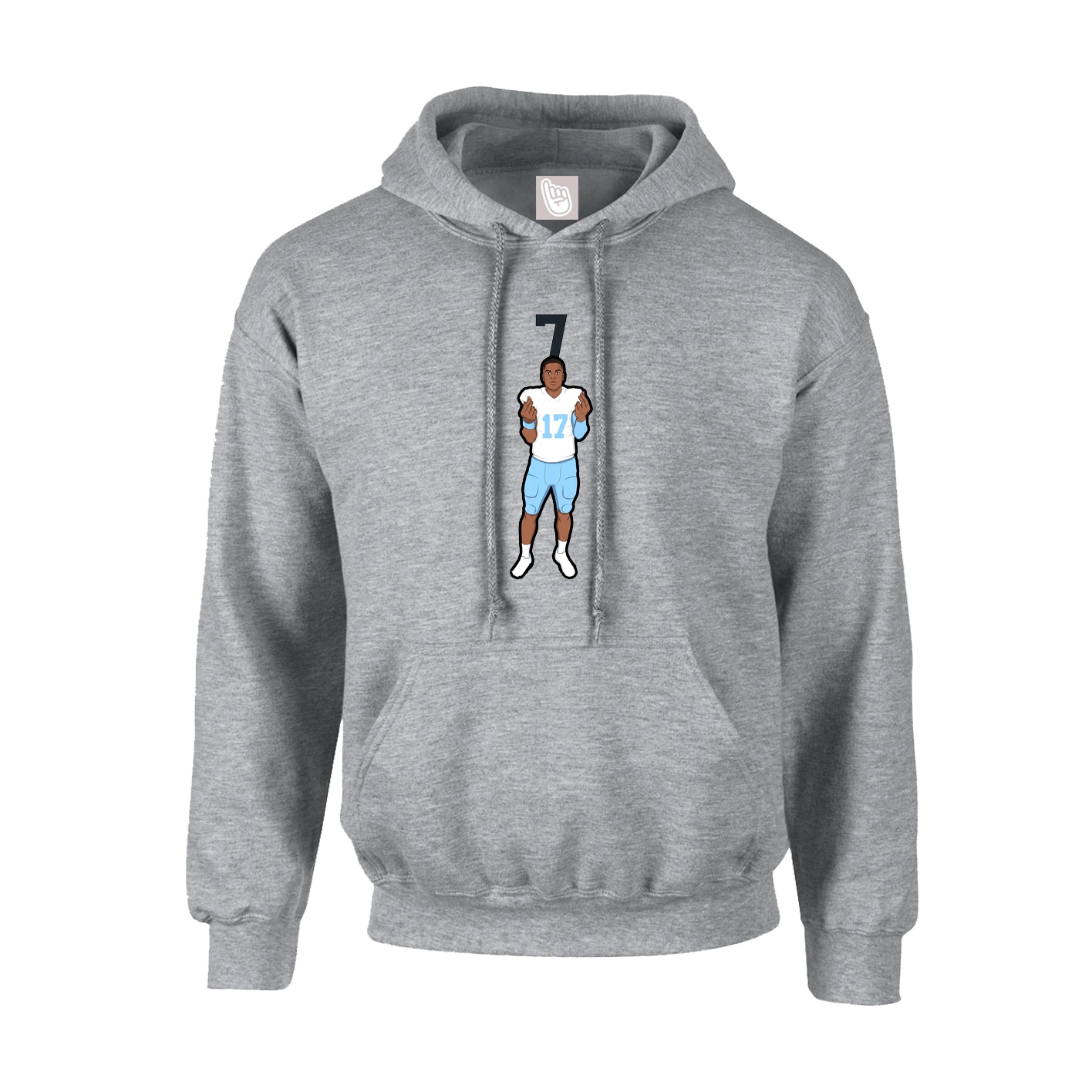 Hoodie — Number Top in Grey
