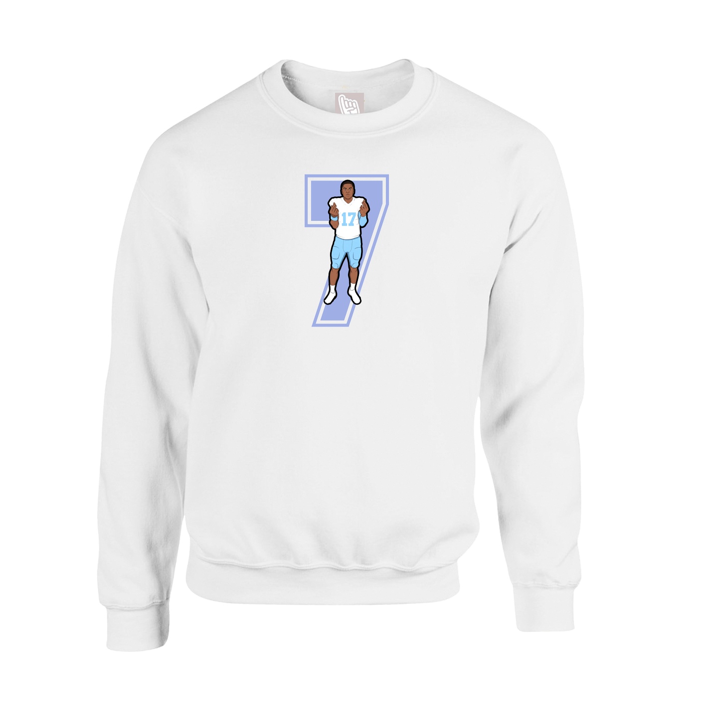 Fleece Crew — Number in White