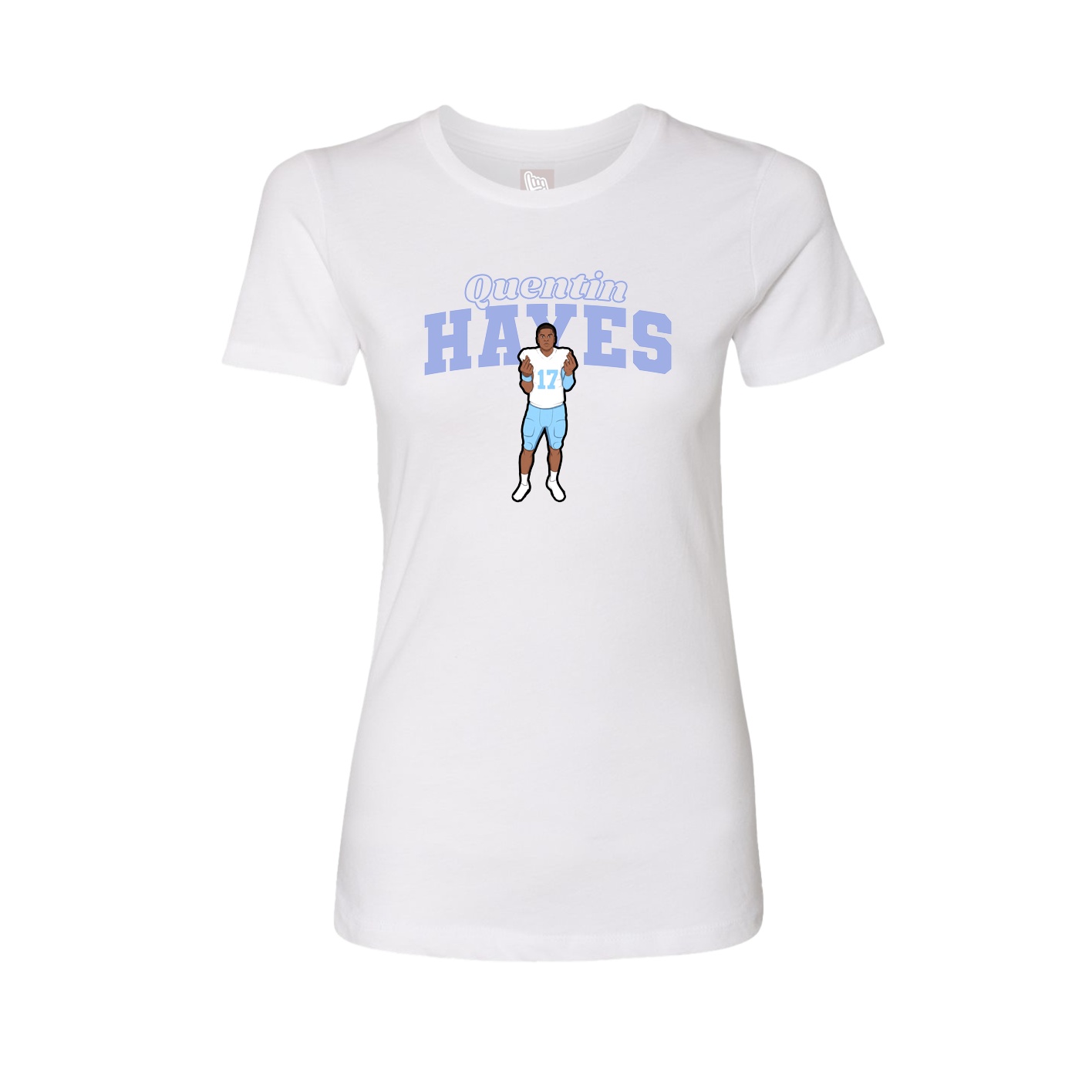 Womens Tee — Name Arch in White