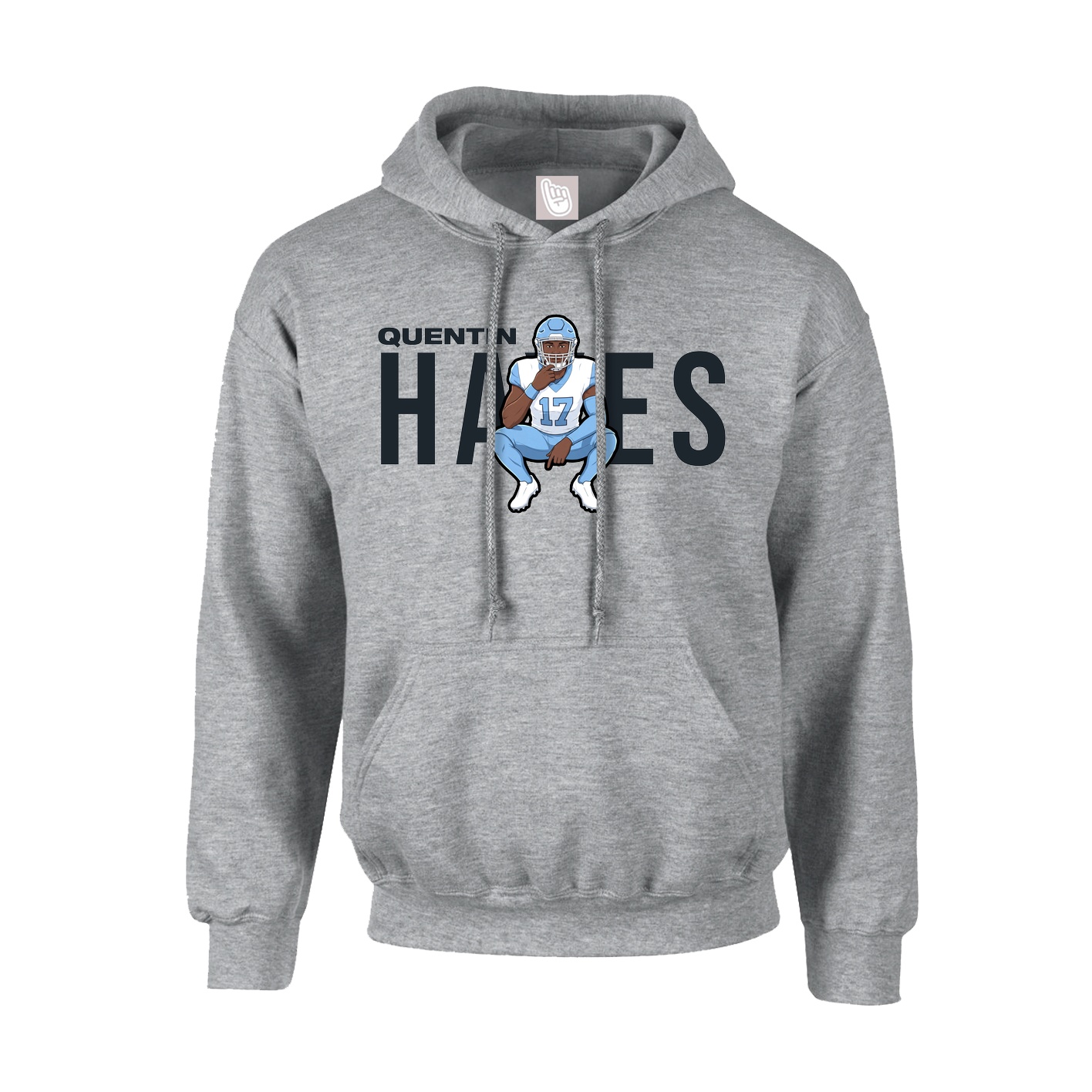 Hoodie — Player Name in Grey