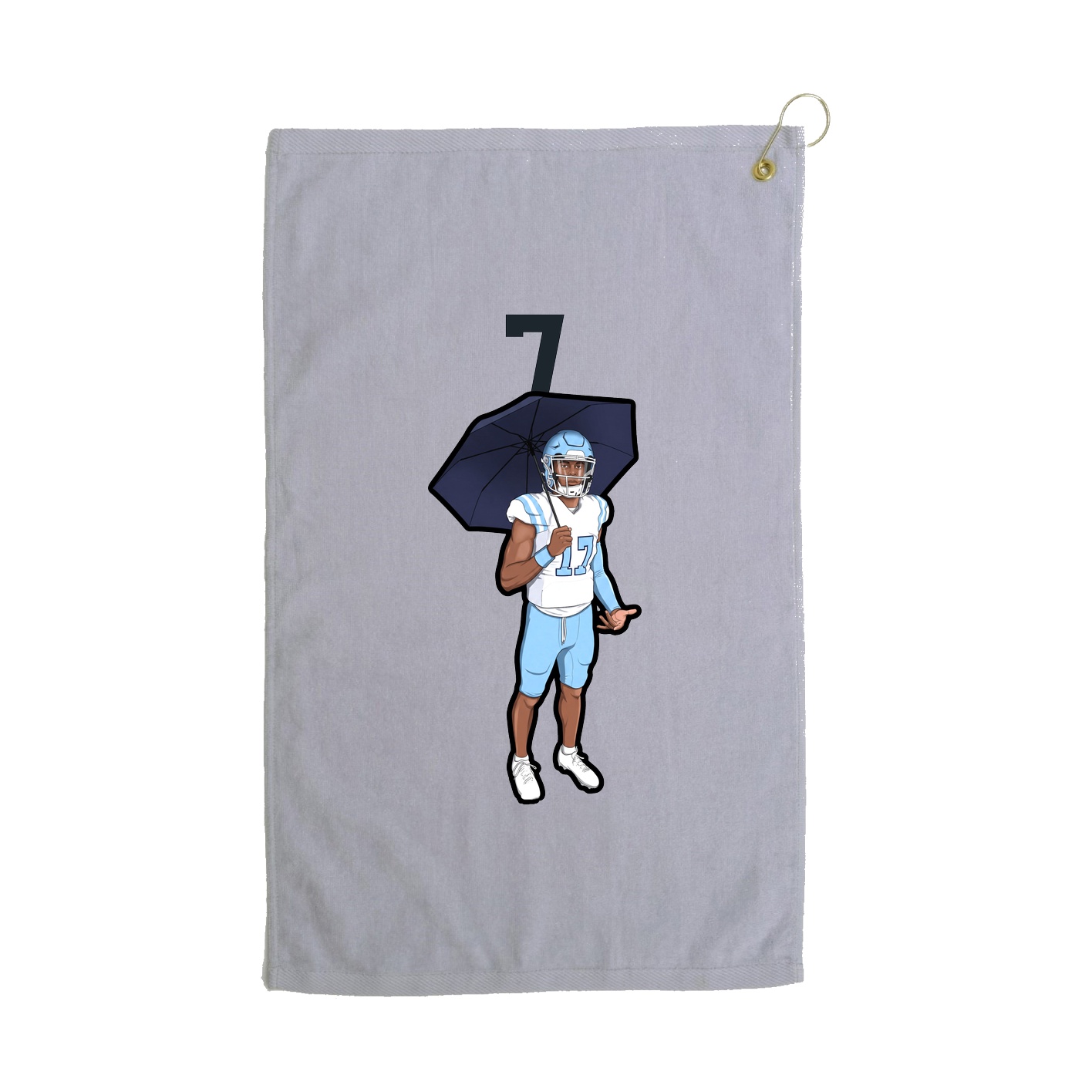Golf Towel — Number Top in Grey