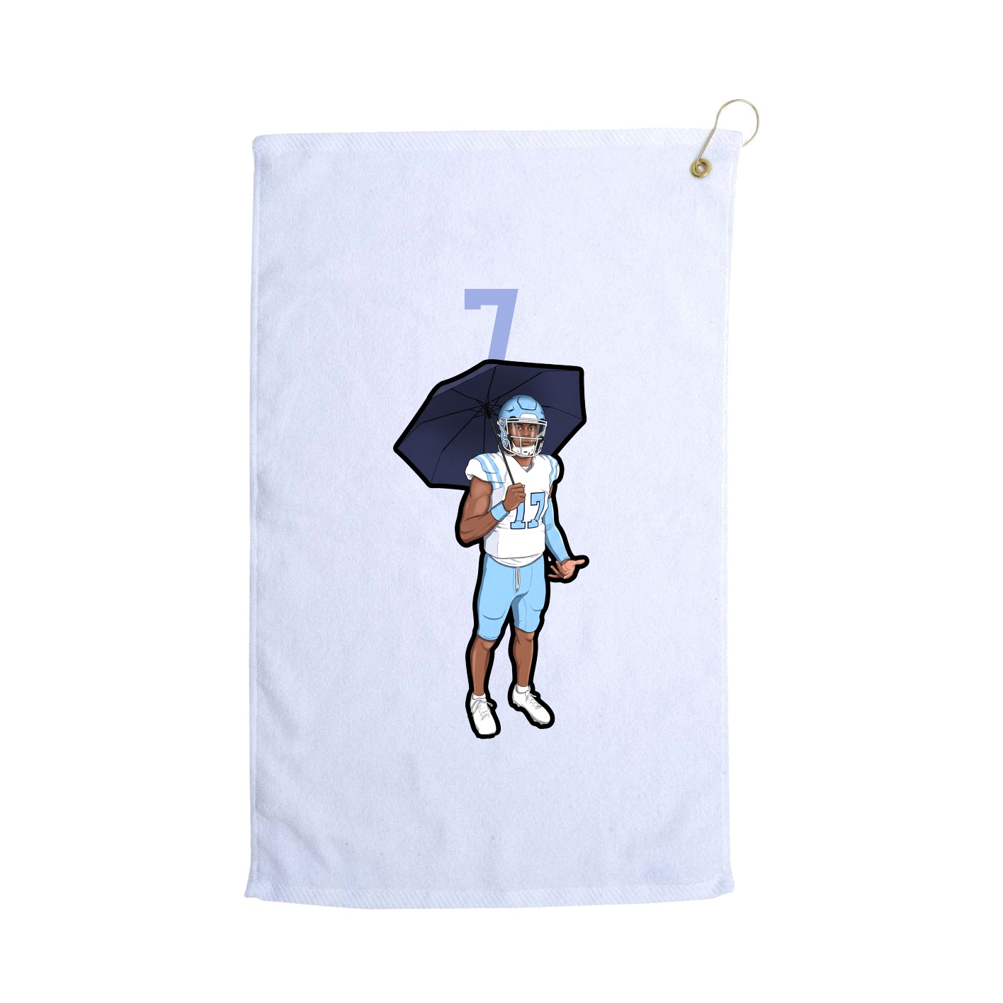 Golf Towel — Number Top in White