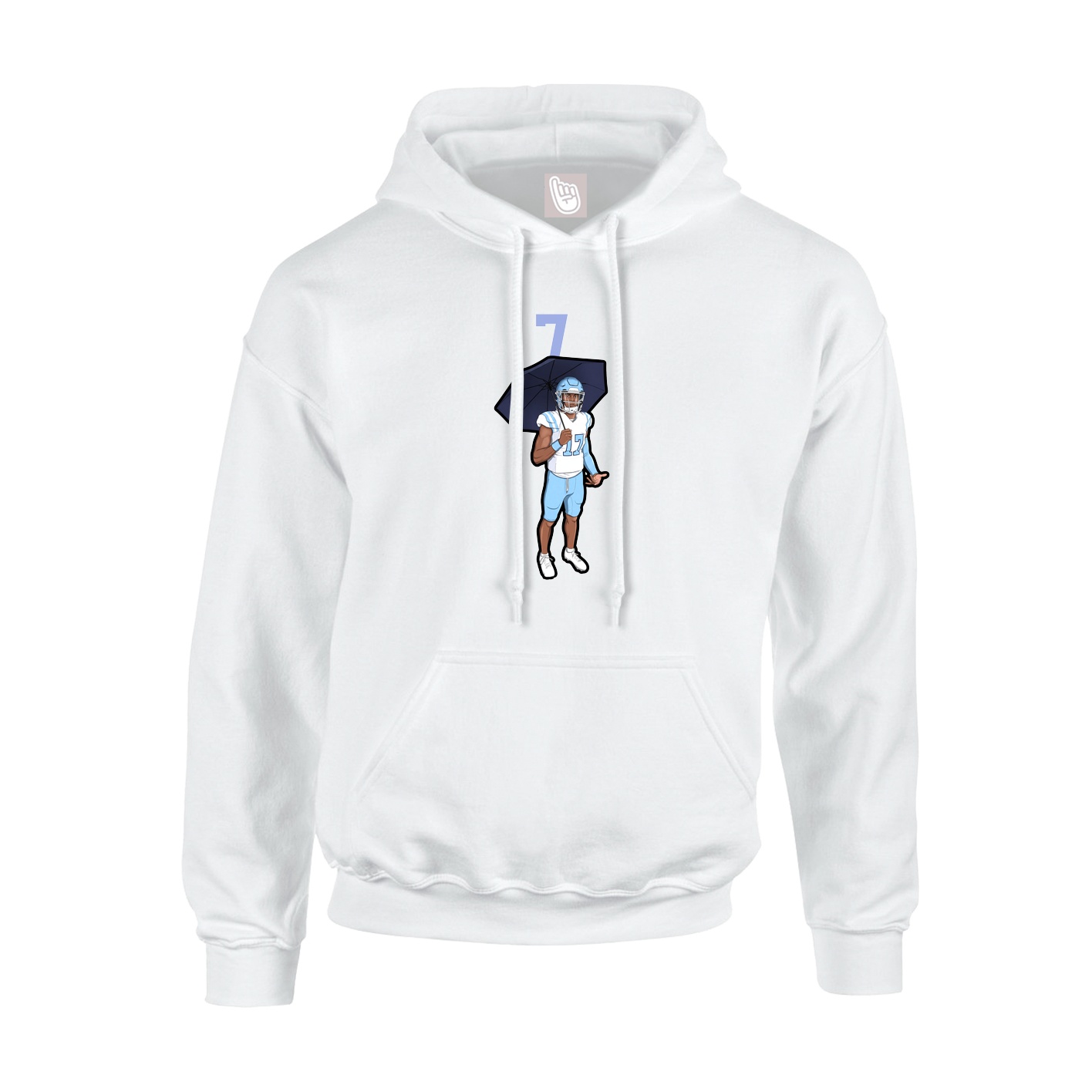 Youth Hoodie — Number Top in White