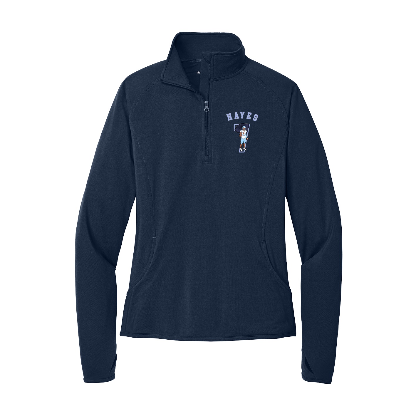 Women's Q-Zip Pullover — Shirsey Arch in Navy