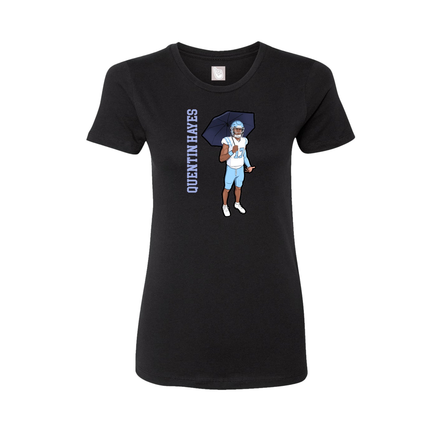 Womens Tee — Name Vertical in Black