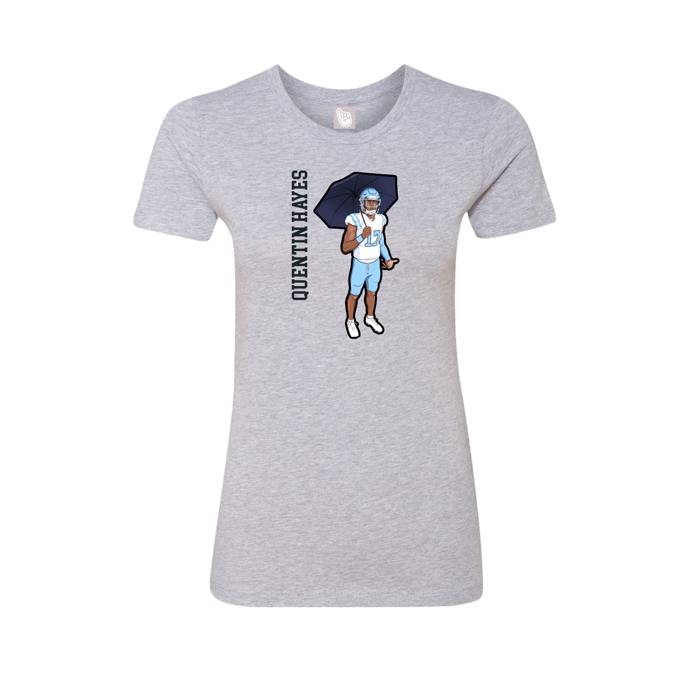 Womens Tee — Name Vertical in Grey
