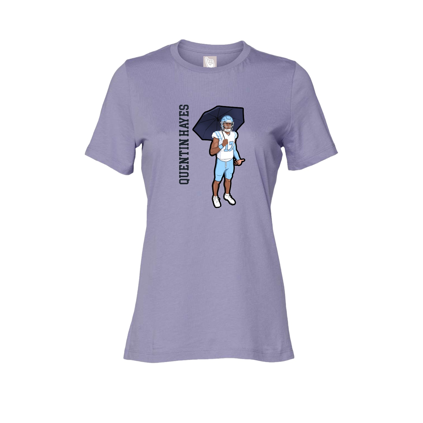 Womens Tee — Name Vertical in Purple