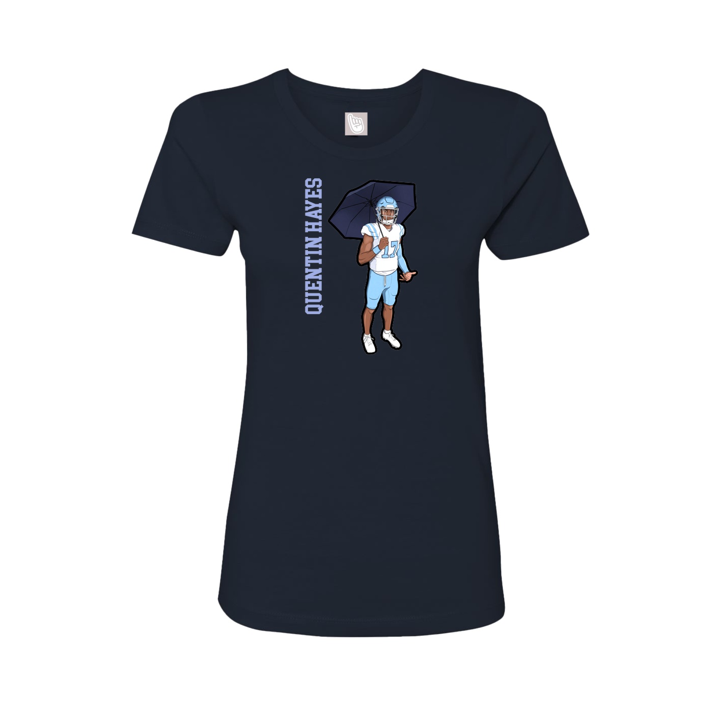 Womens Tee — Name Vertical in Navy