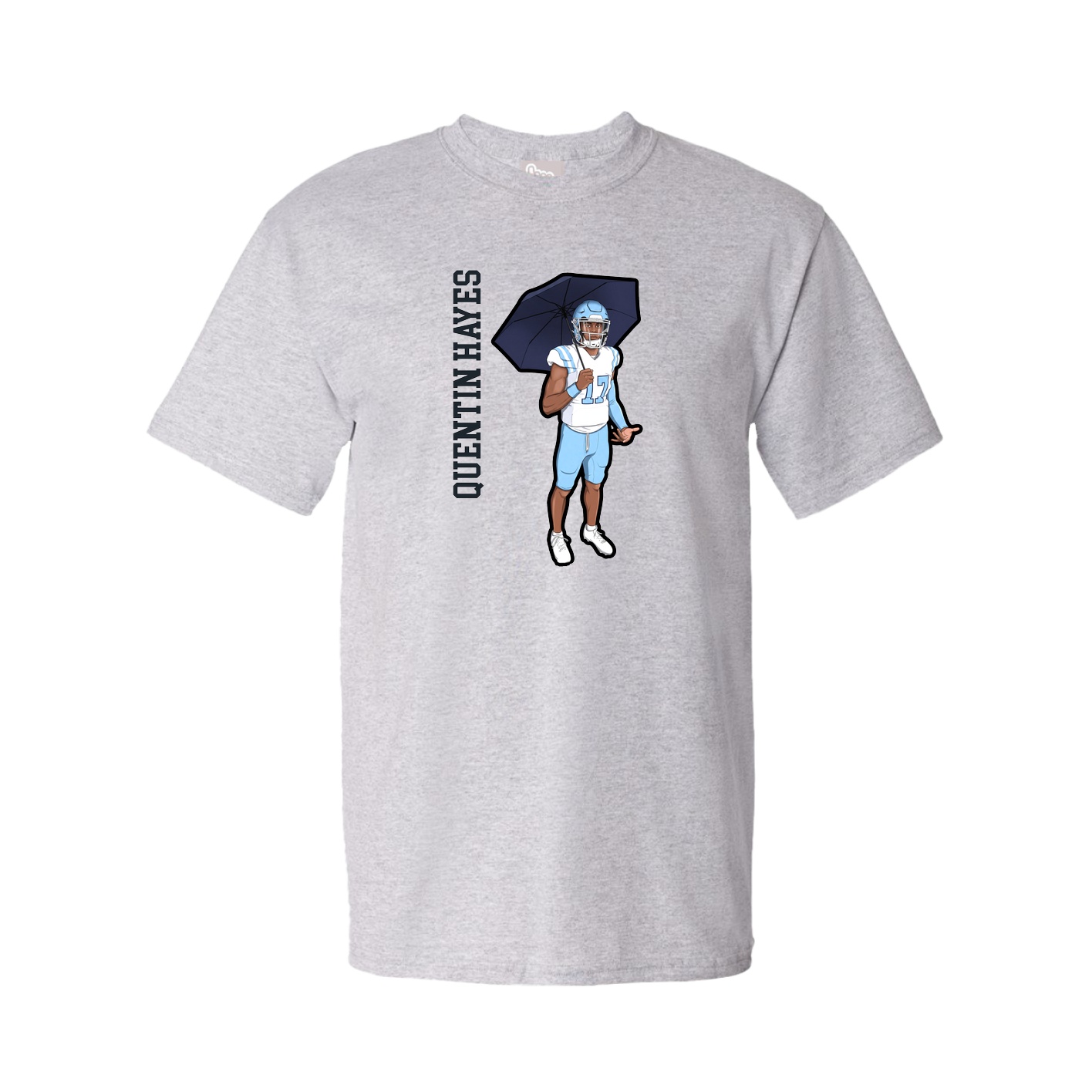 Youth Tee — Name Vertical in Grey
