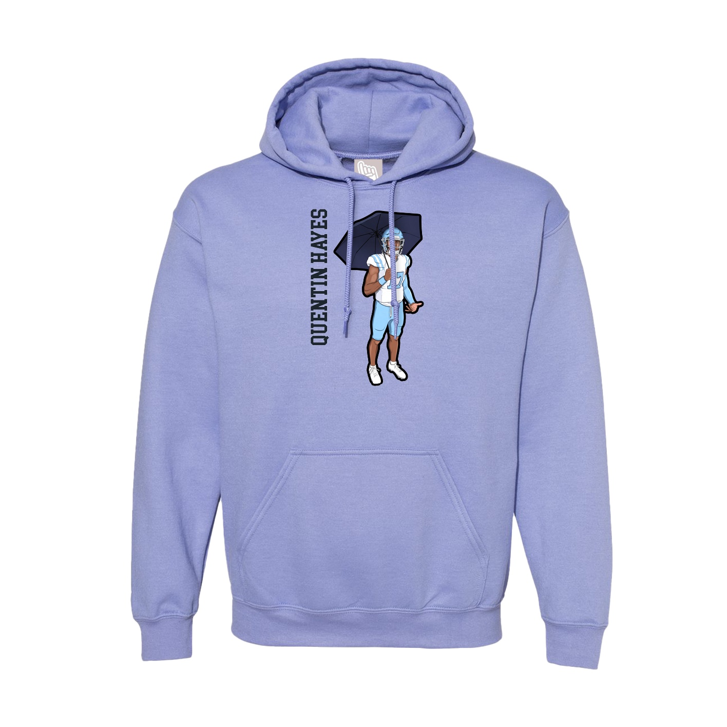 Hoodie — Name Vertical in Purple