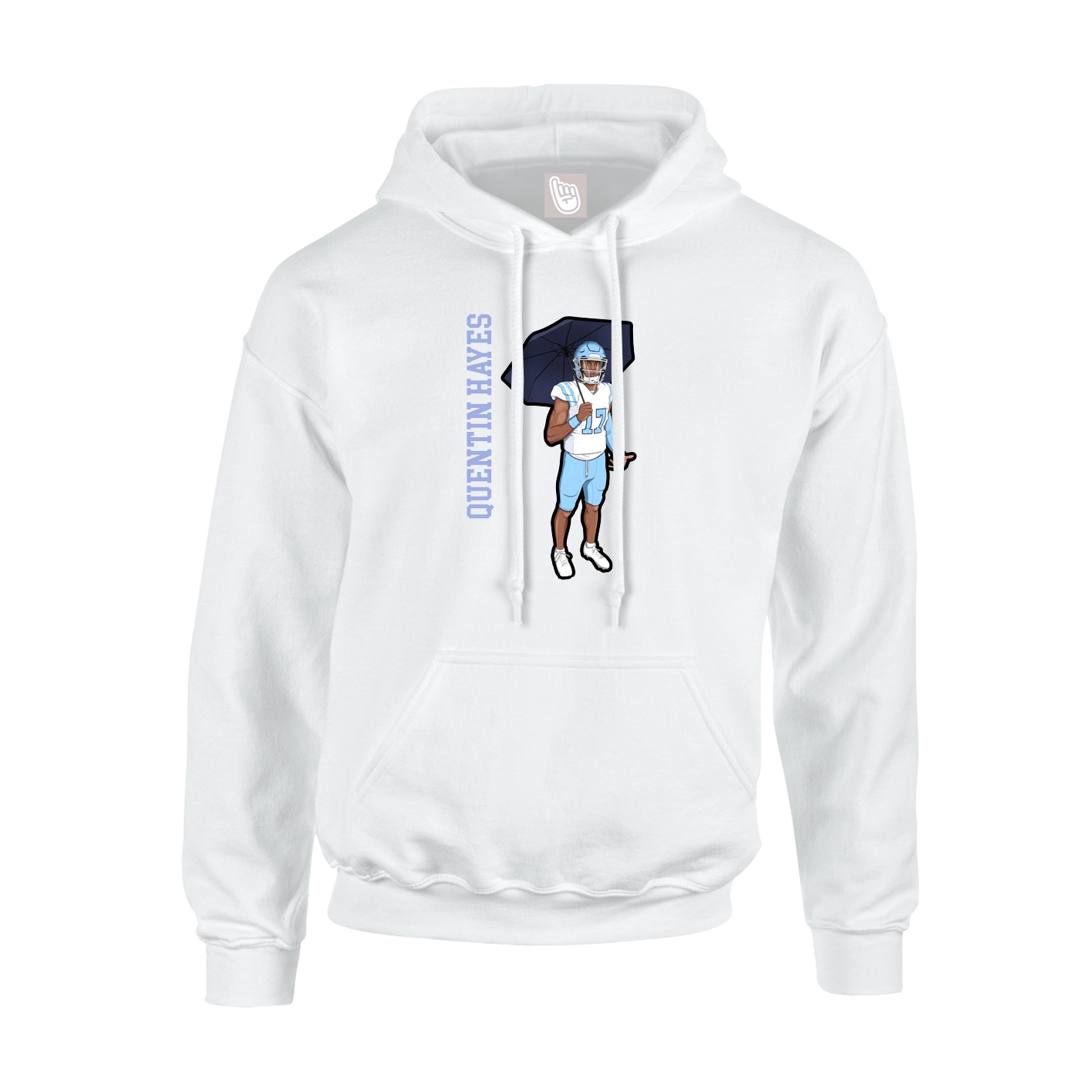 Hoodie — Name Vertical in White