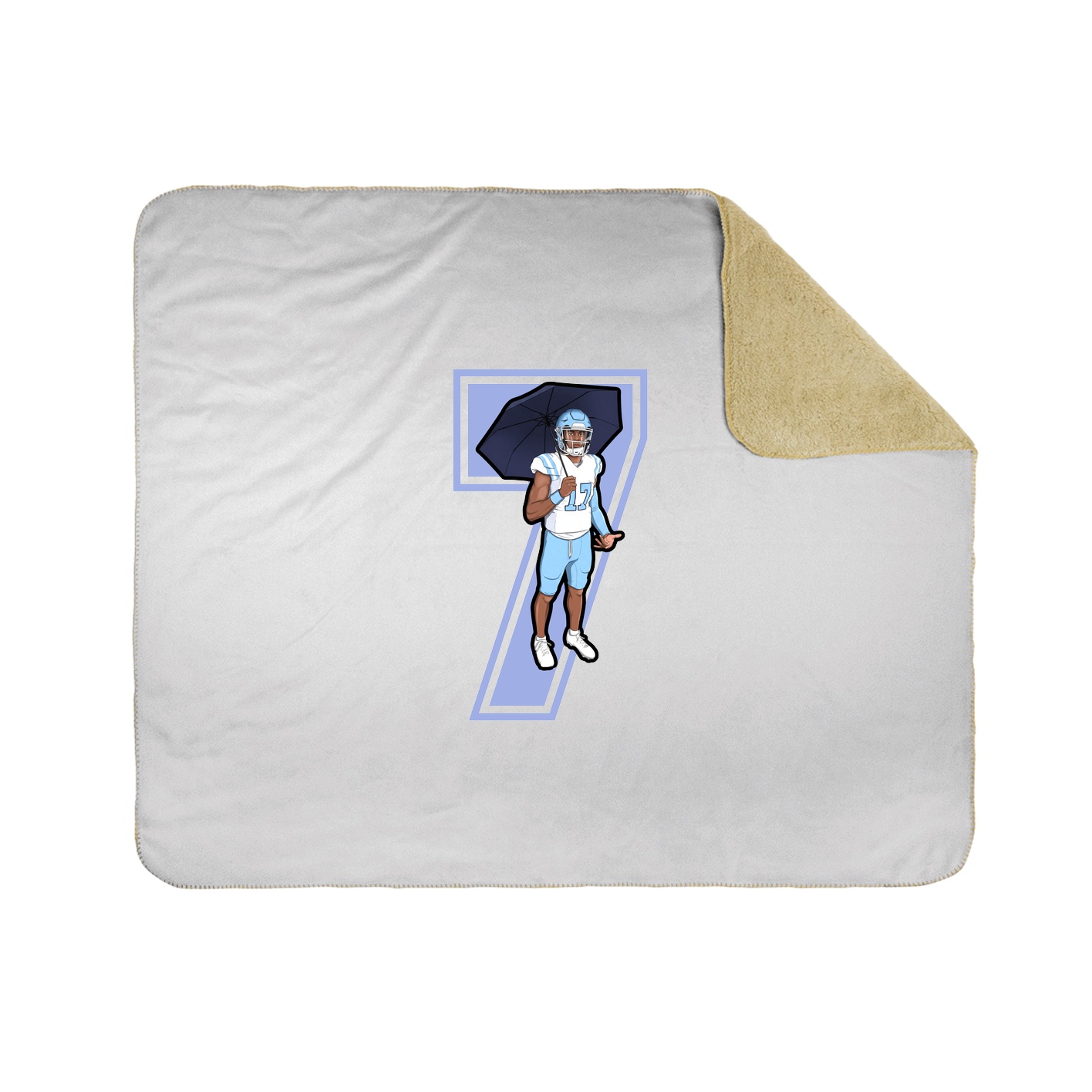 Throw Blanket — Number in White