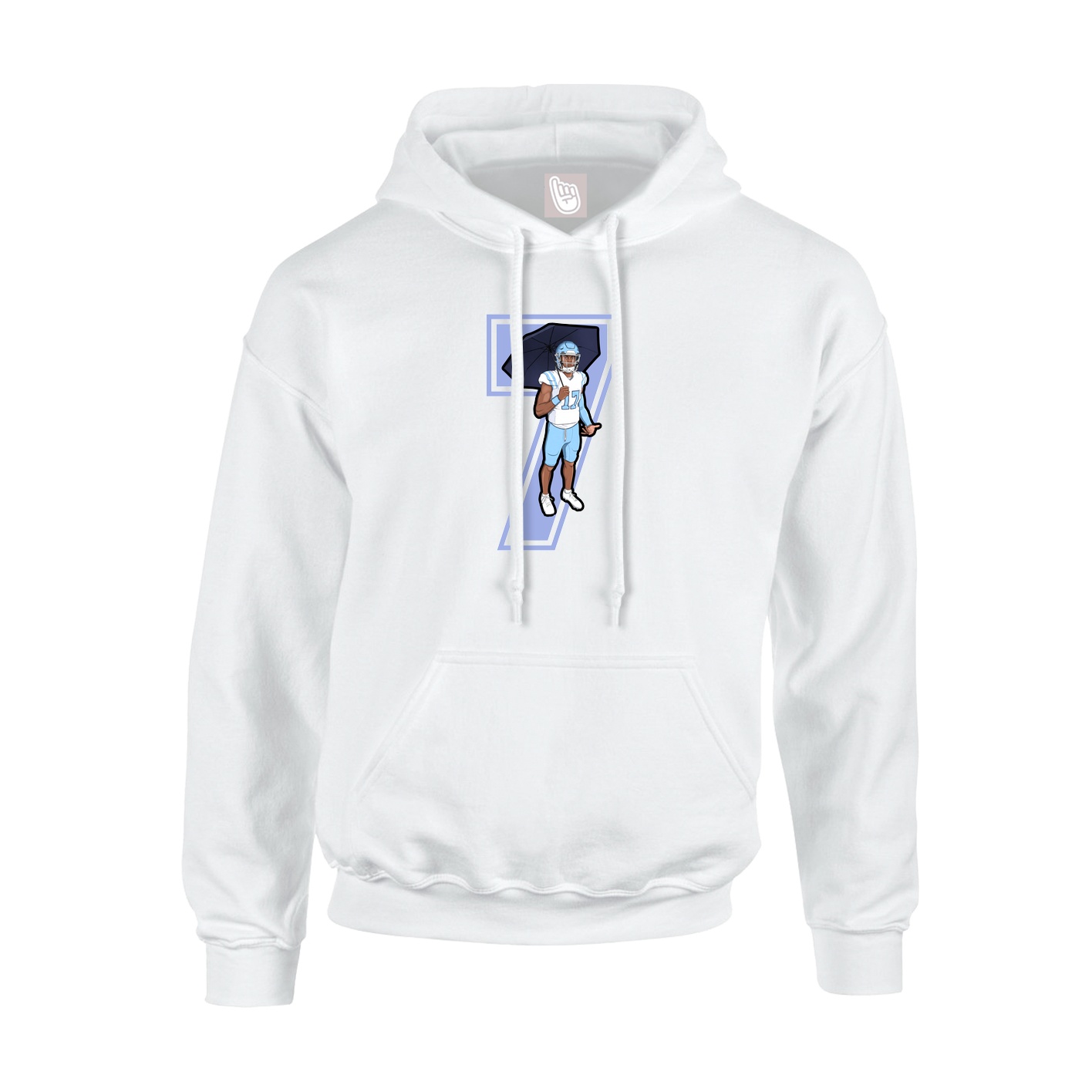 Youth Hoodie — Number in White