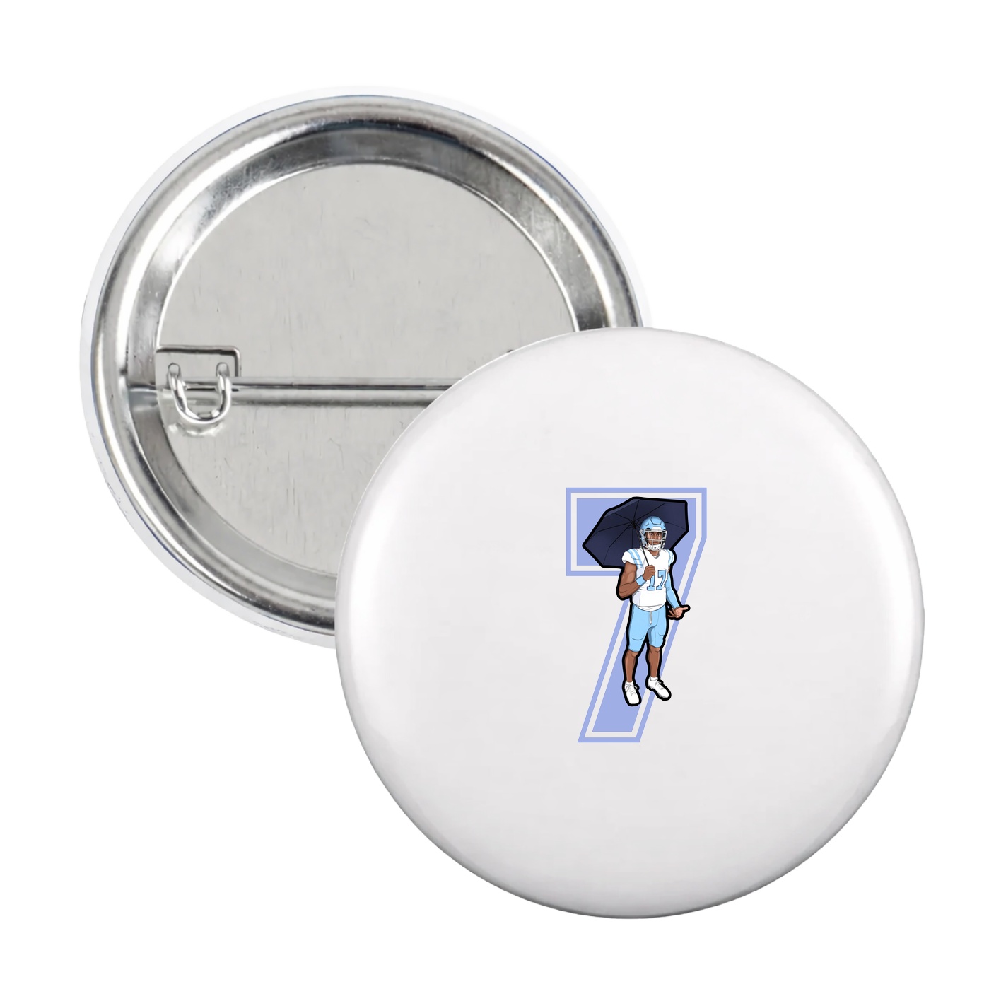 Game Day Button — Number in White