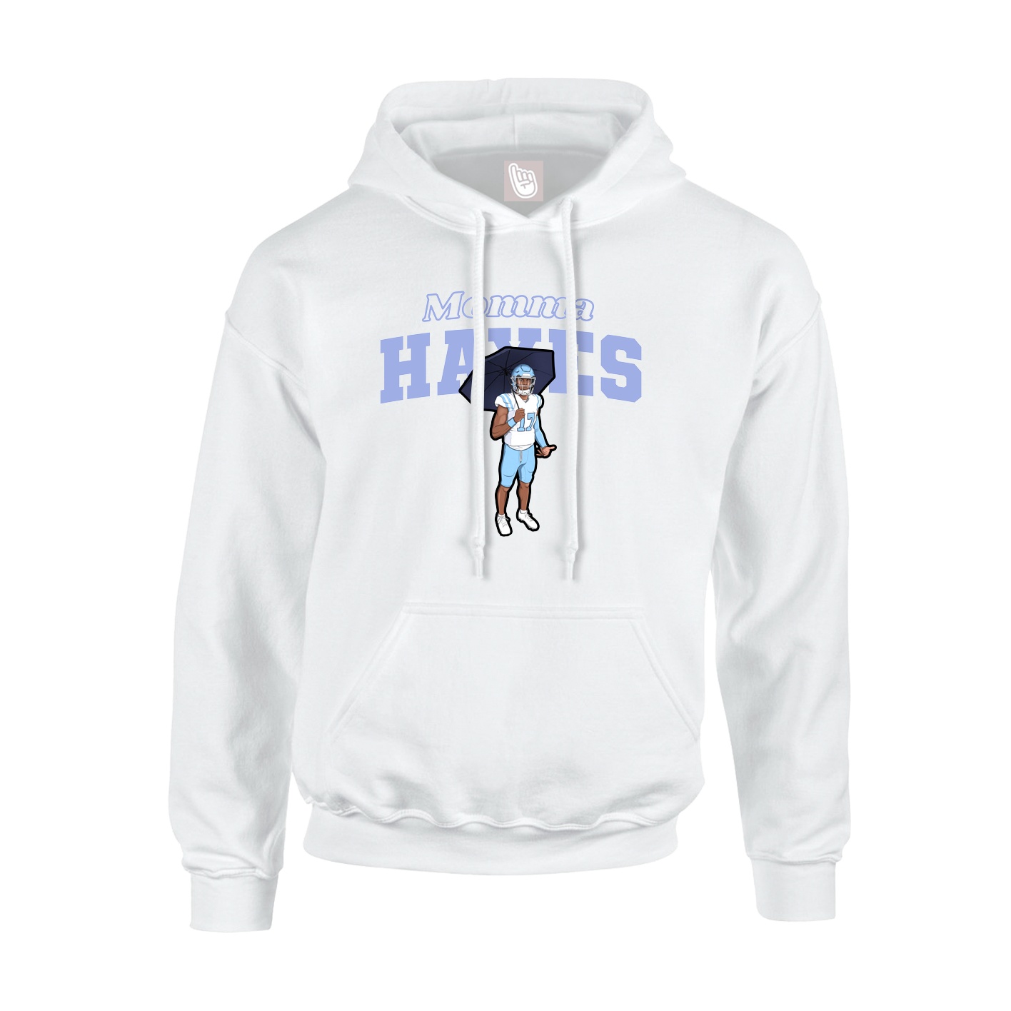 Youth Hoodie — Mothers Day Block in White