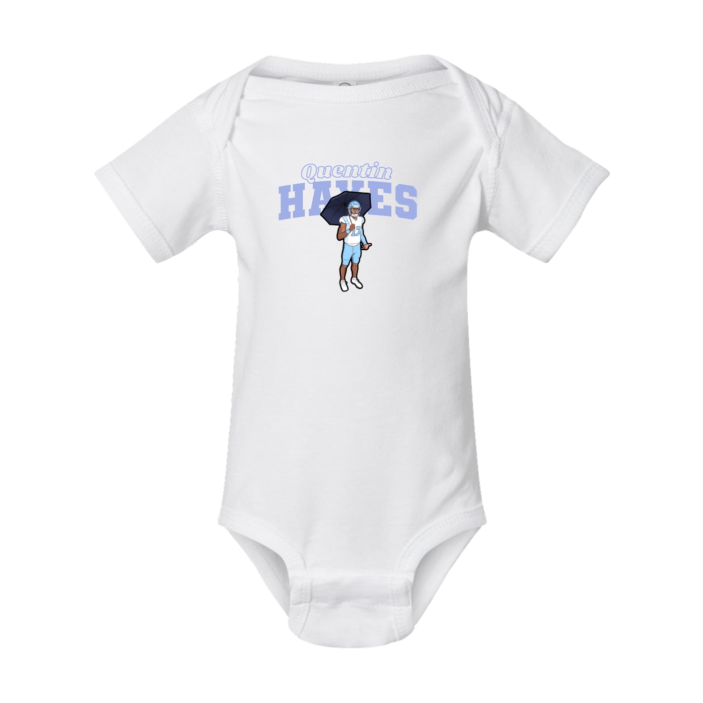 Baby Onesie — Name Arch in White
